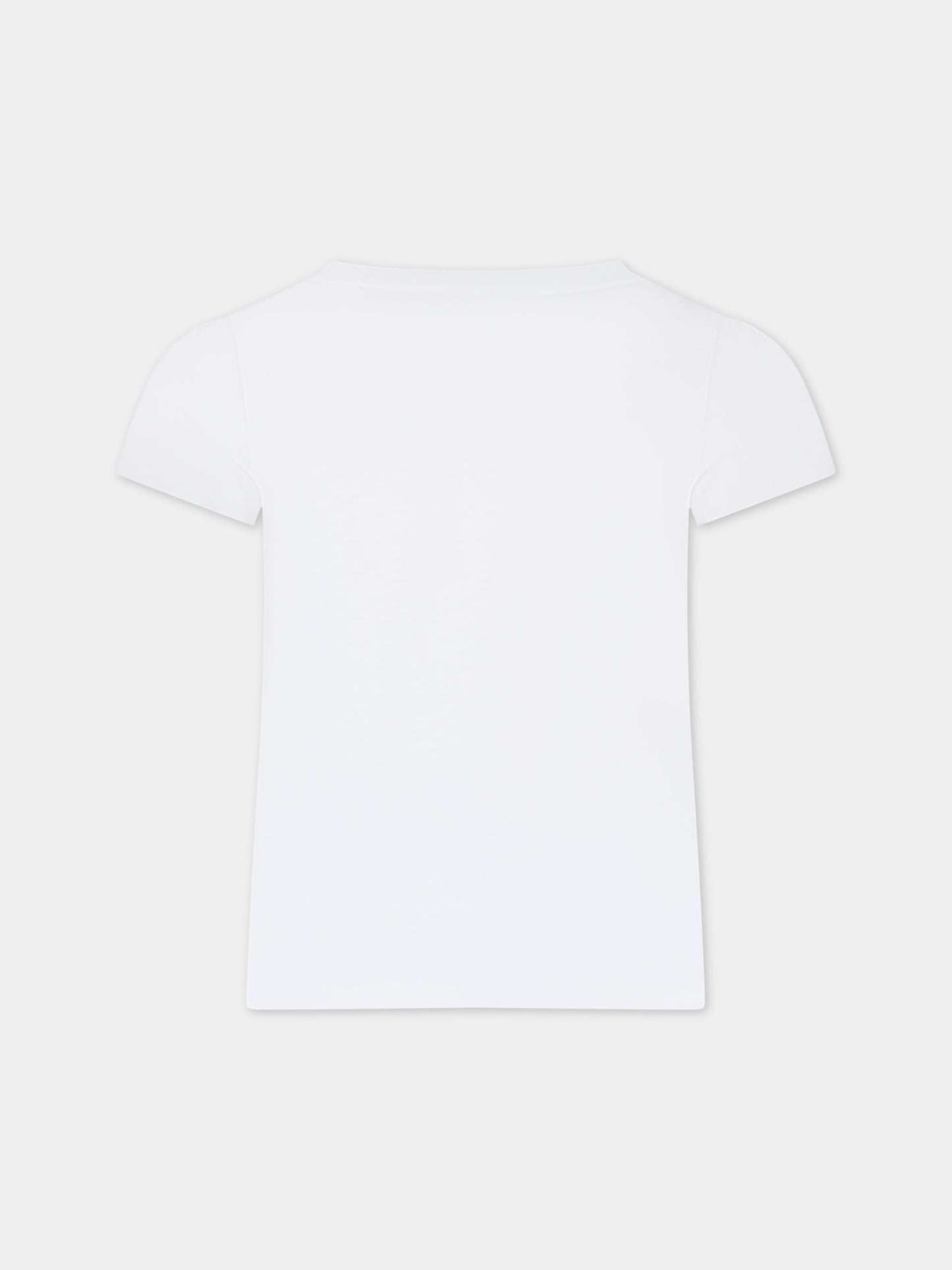 T-shirt bianca per bambina con ciliegia iconica,Bonpoint,S04GTSK00018 102