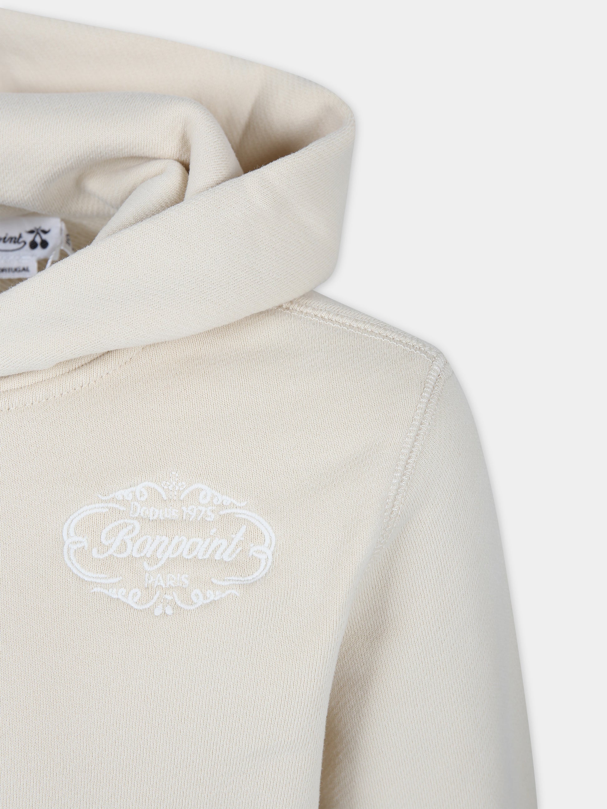 Felpa beige per bambino con logo,Bonpoint,S04BSWK00002 005