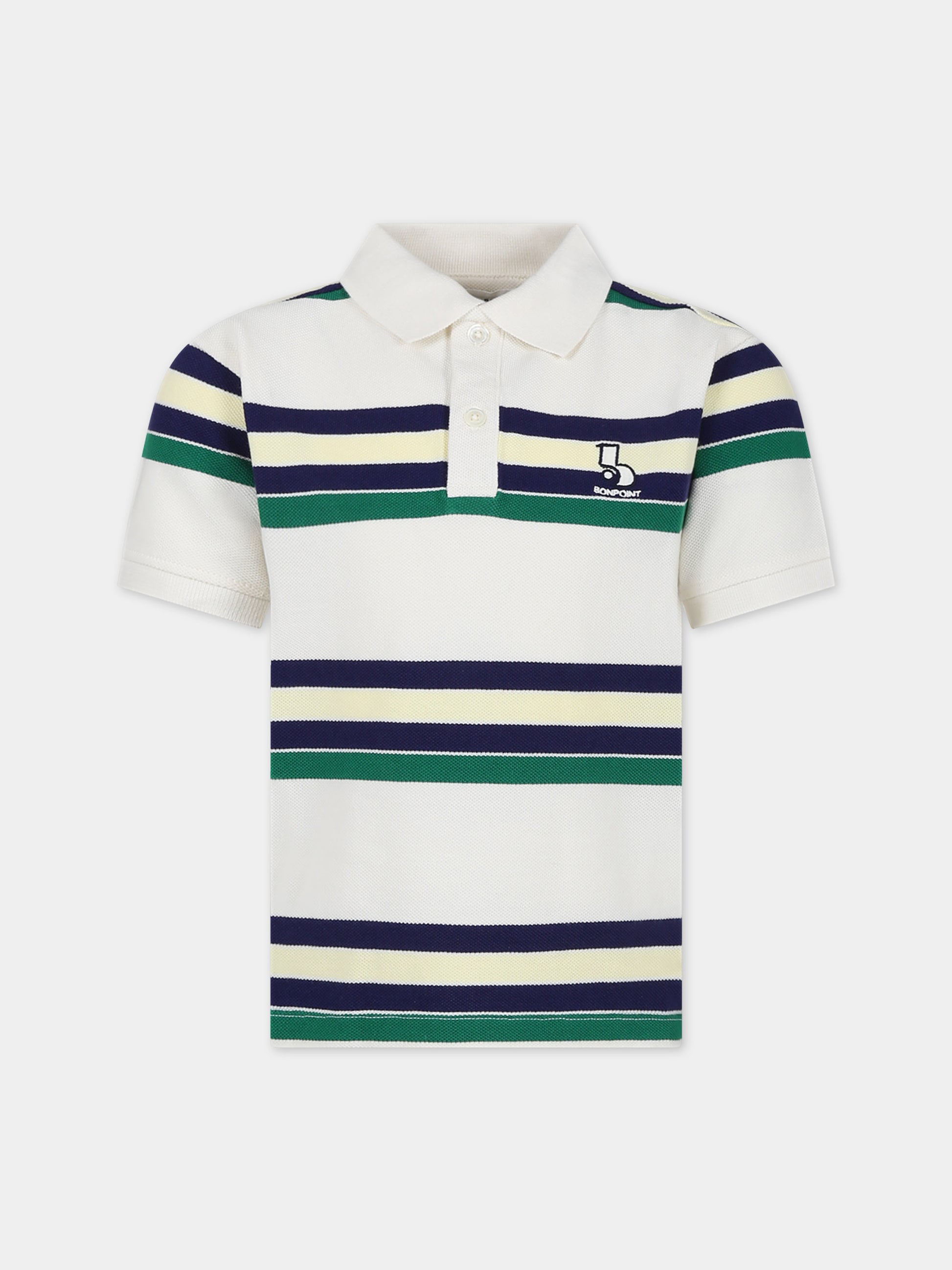 Polo avorio per bambini con logo,Bonpoint,S04BTSK00018 204