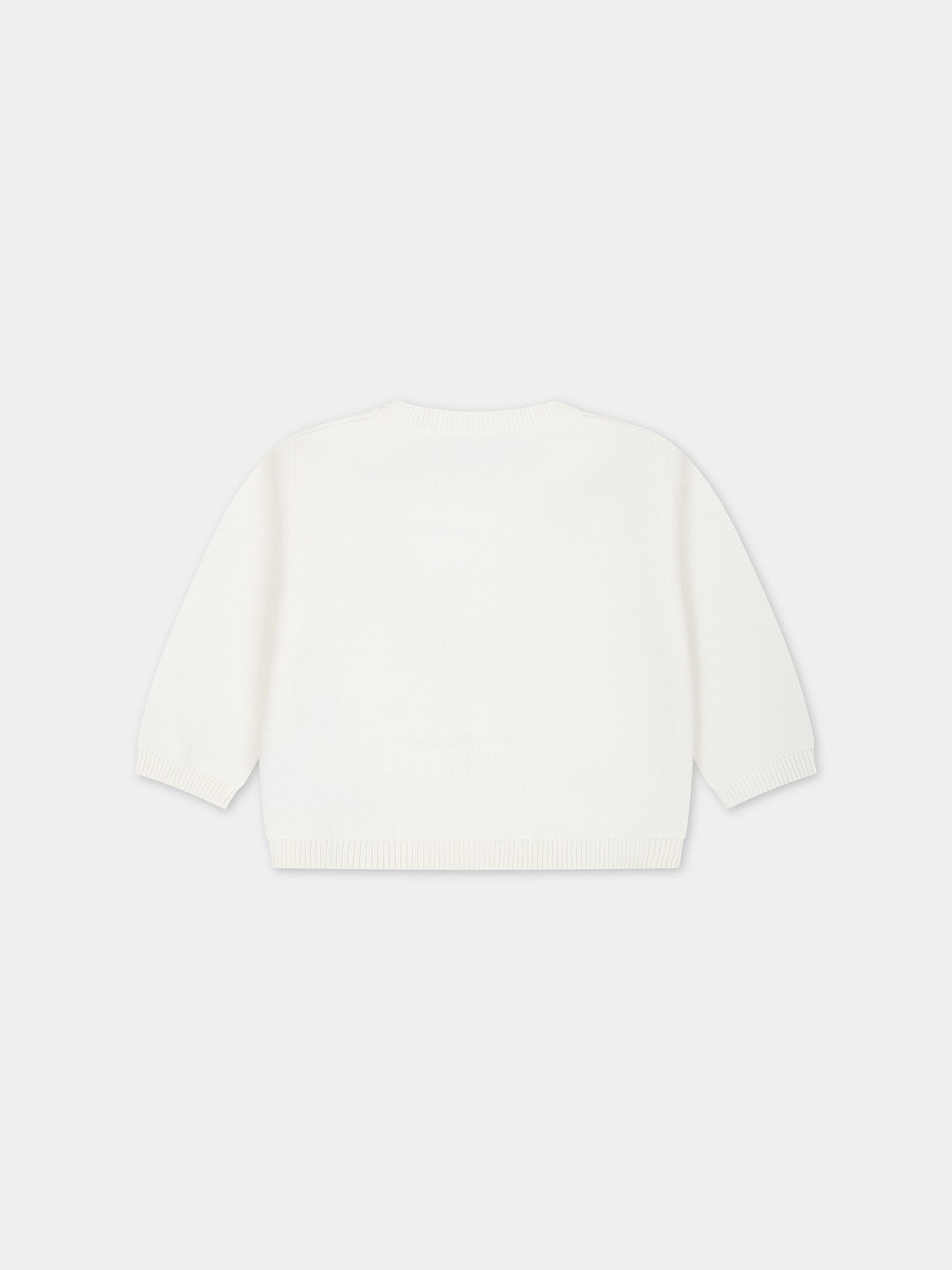 Cardigan bianco per neonata con ciliegie ricamate all-over,Bonpoint,S04XCAK00009 102