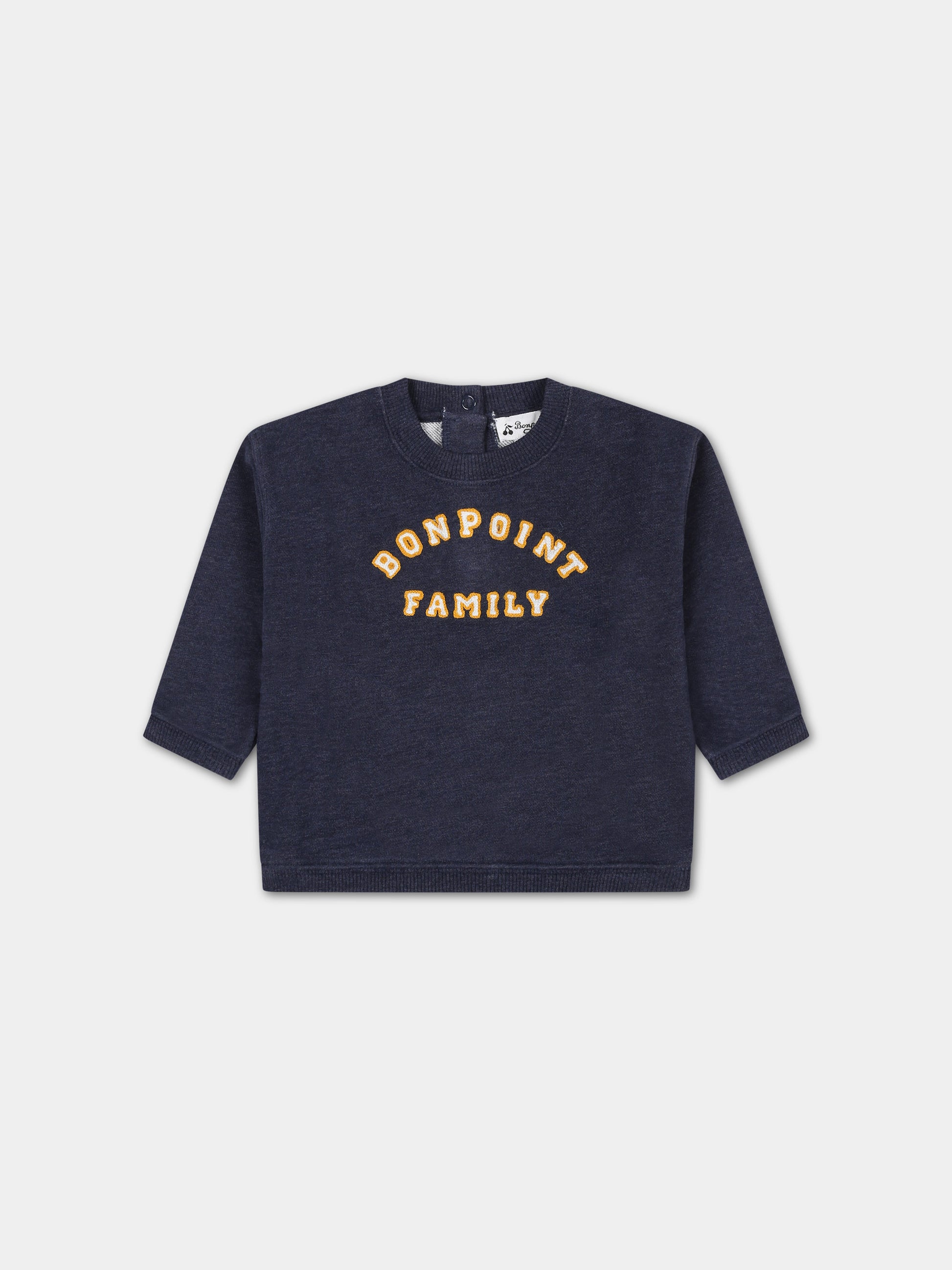 Felpa blu per neonati con logo,Bonpoint,S04YSKW00001 174A