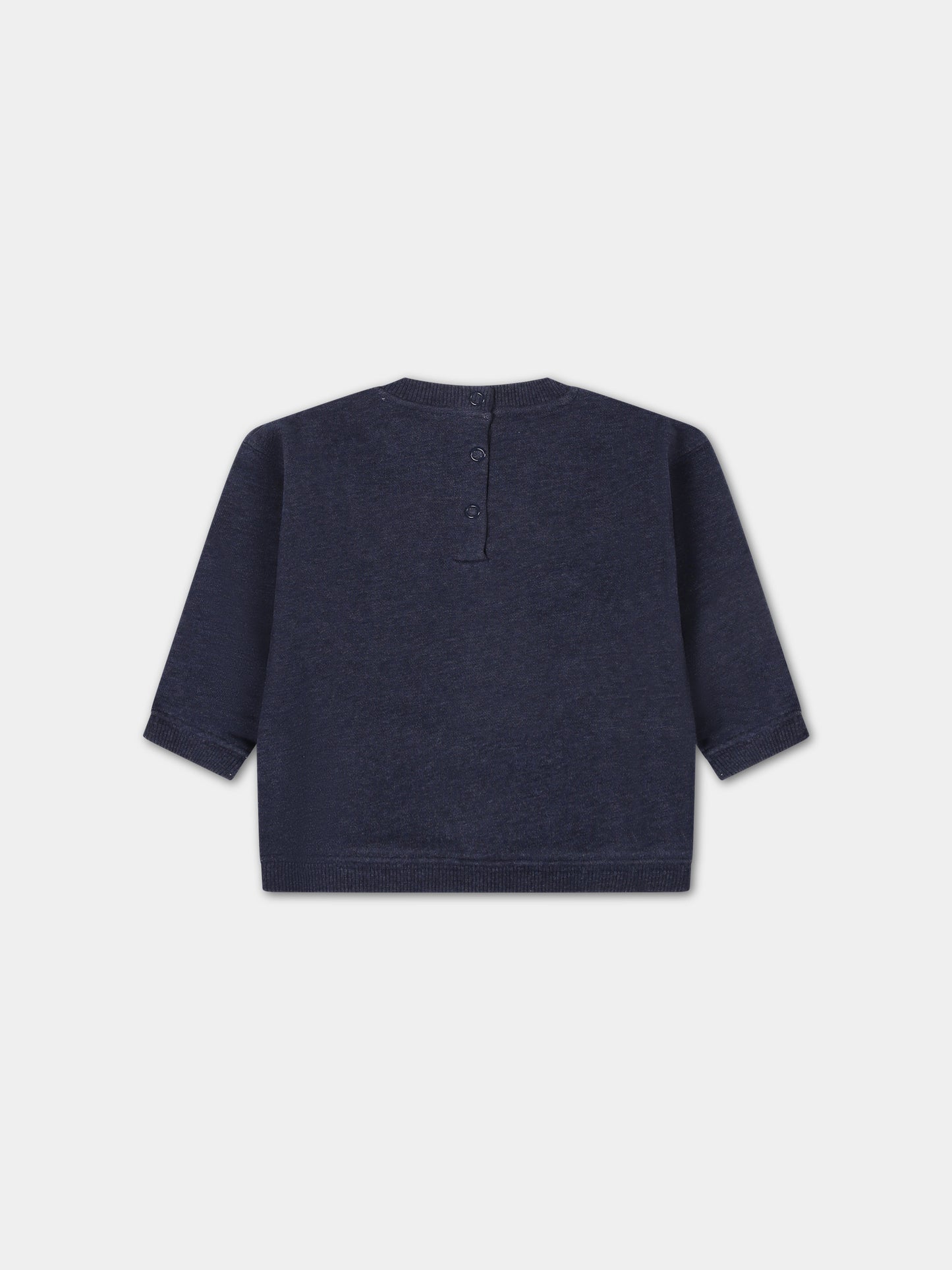 Felpa blu per neonati con logo,Bonpoint,S04YSKW00001 174A