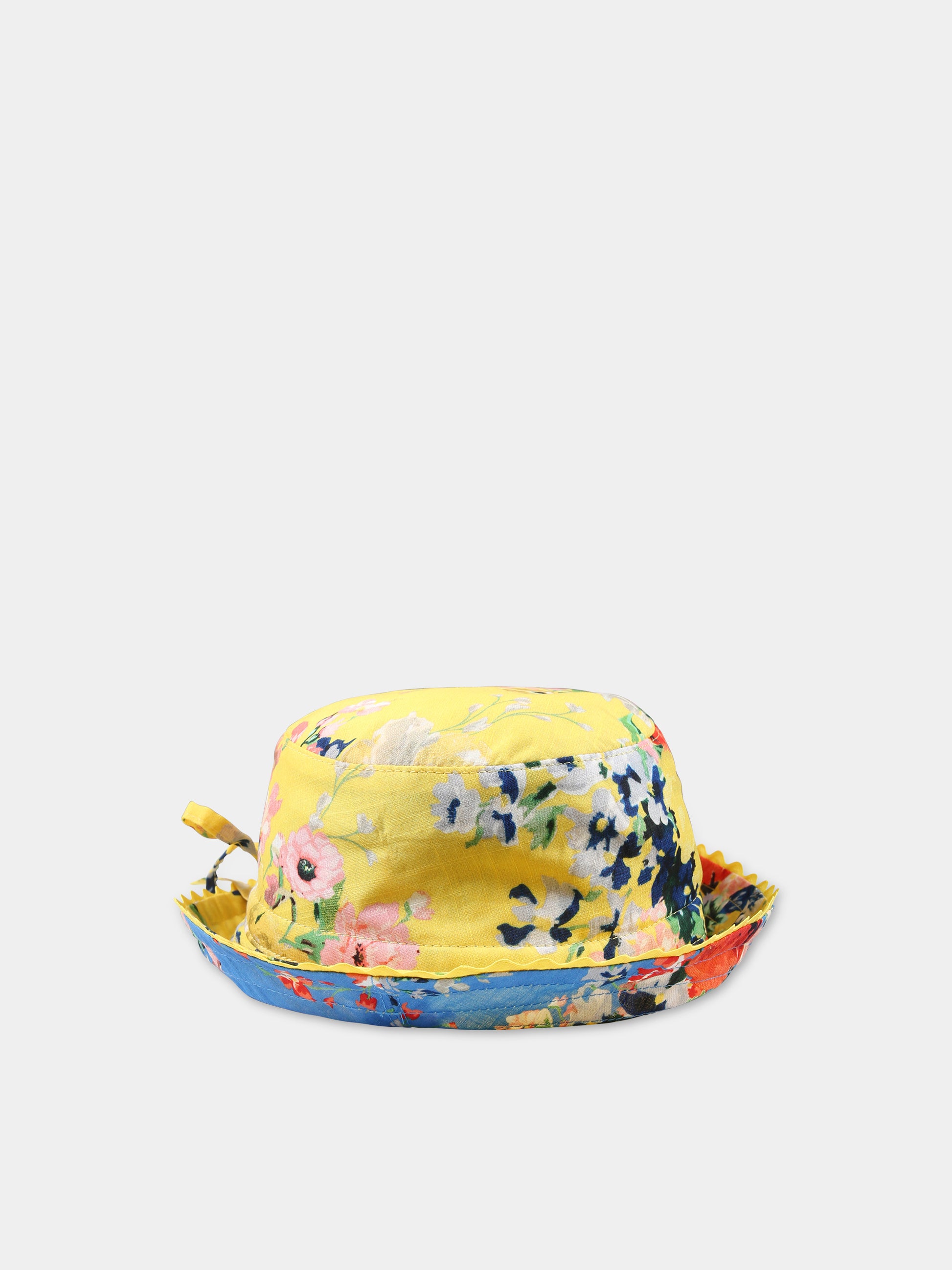 Cloche gialla reversibile per bambina con stampa all-over,Zimmermann,1887RS24 YELLOW FLORAL