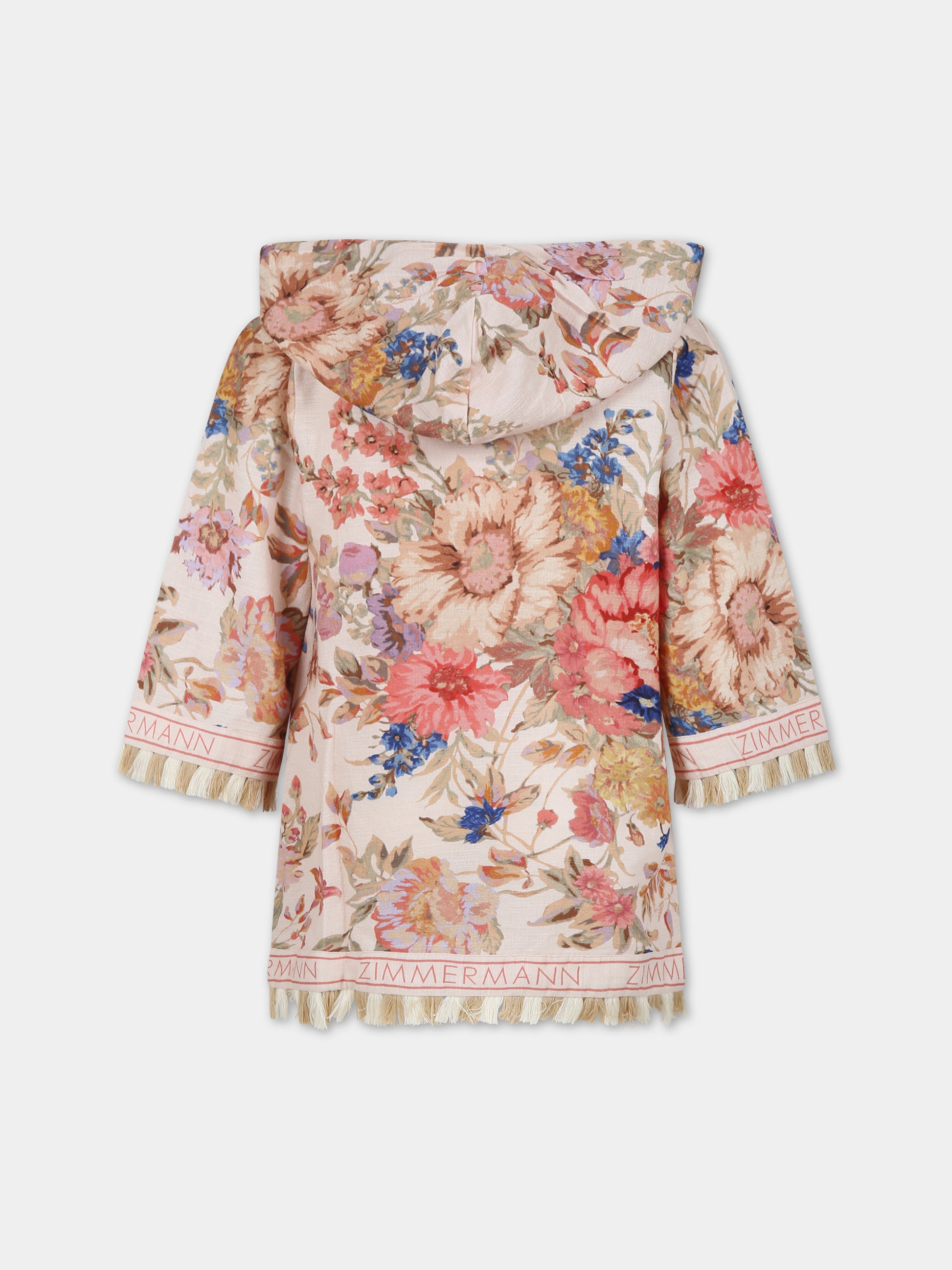 Copricostume avorio per bambina con stampa floreale,Zimmermann,5490DRS242 CREAM FLORAL