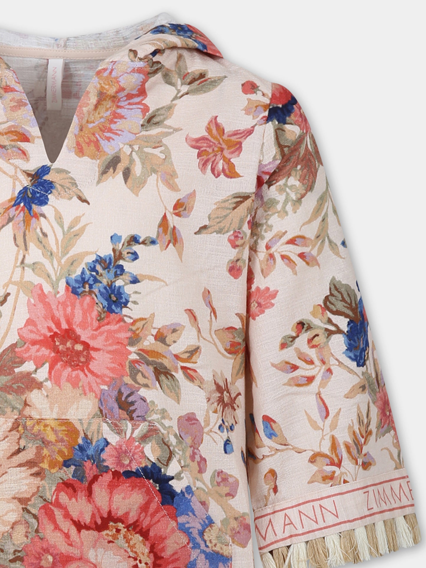 Copricostume avorio per bambina con stampa floreale,Zimmermann,5490DRS242 CREAM FLORAL