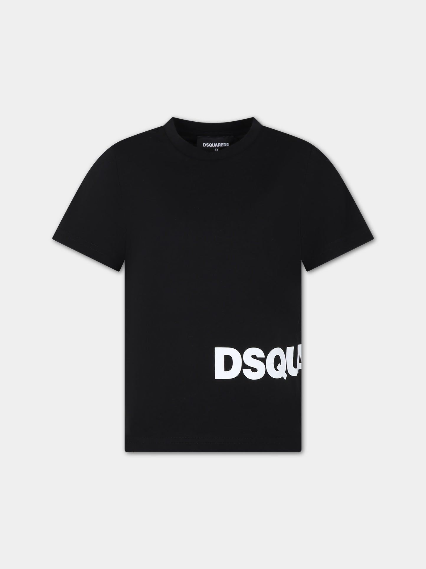 T-shirt nera per bambino con logo,Dsquared2,DQ2329 D0A2E D2MT19U DQ900