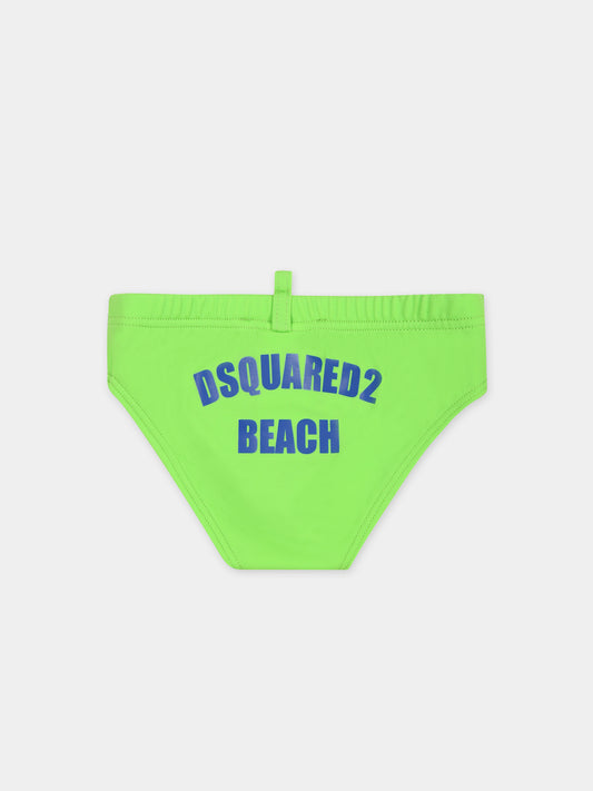 Slip mare verde per neonato con logo,Dsquared2,DQ2348 D000V D2M111B DQ525