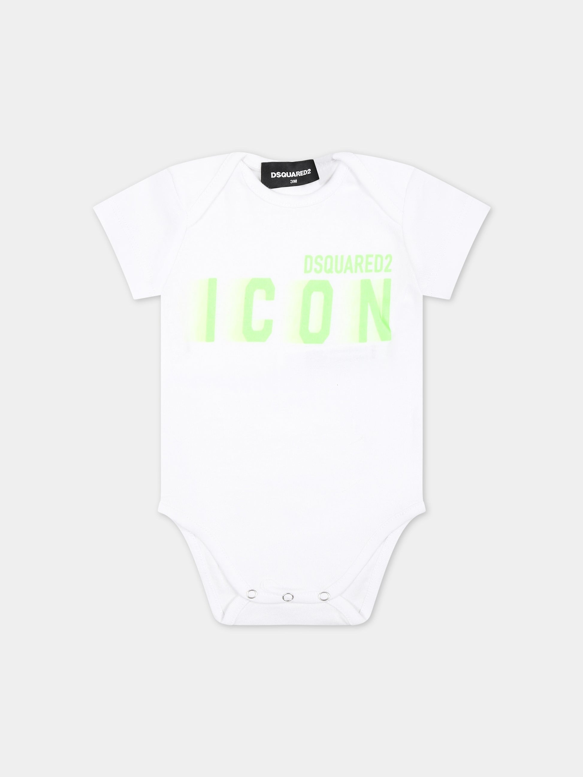 Body bianco per neonato con logo,Dsquared2,DQ2399 D0A8U D2U174B DQ10Y