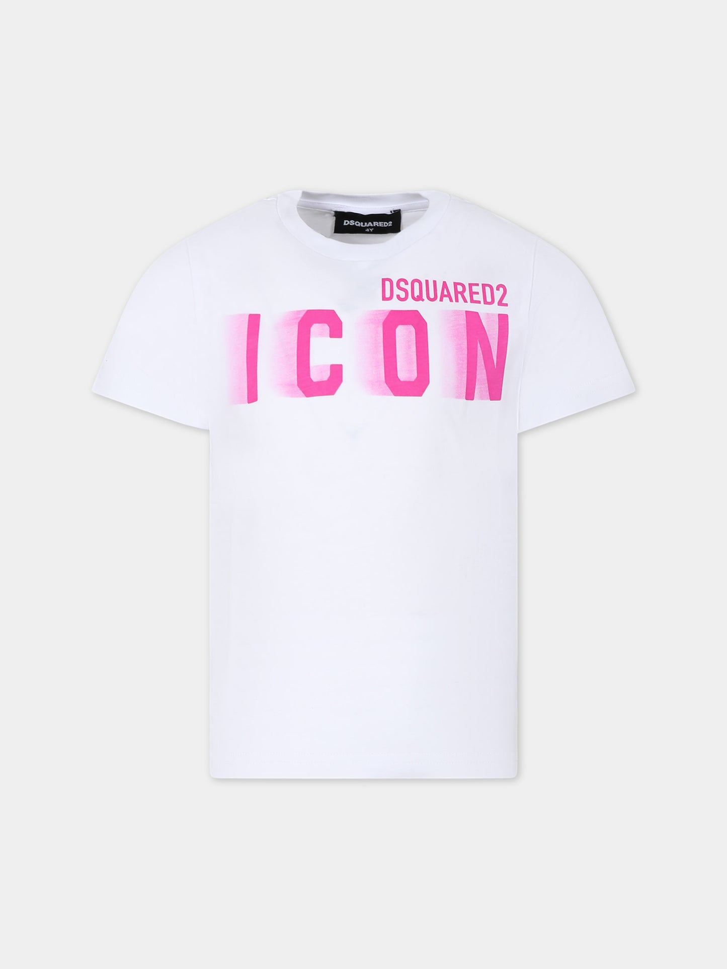 T-shirt bianca per bambino con logo,Dsquared2,DQ2415 D00MV D2T1059U DQ10H