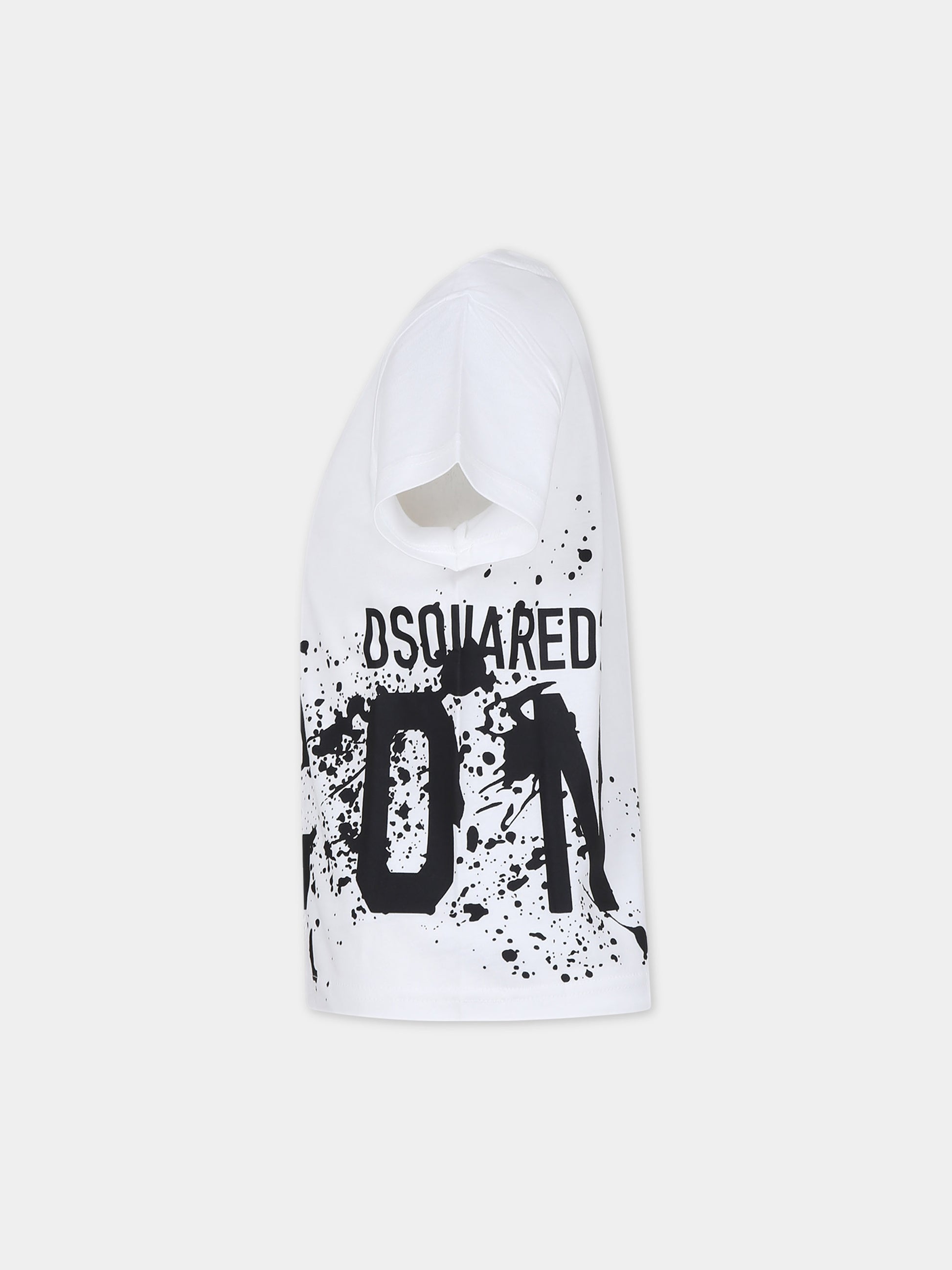 T-shirt bianca per bambino con logo,Dsquared2,DQ2419 D00MM D2T1067U DQ100