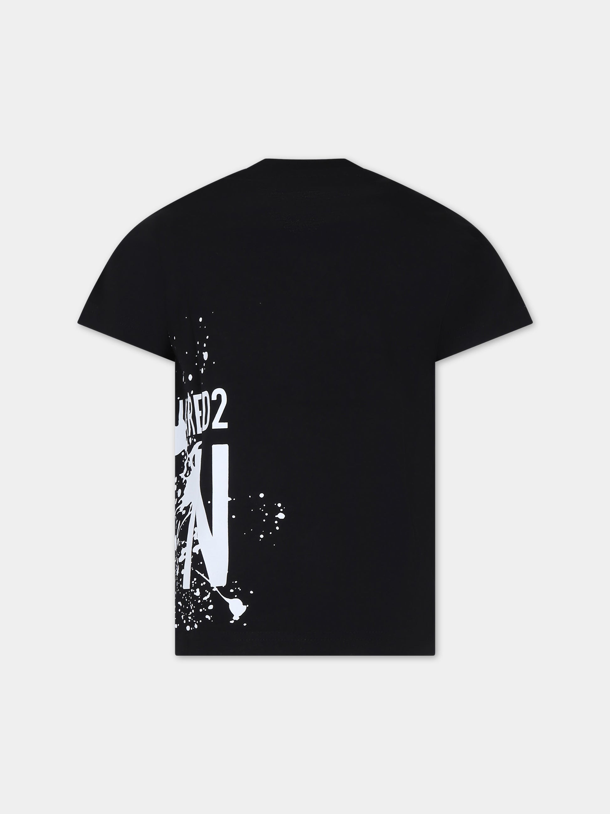 T-shirt nera per bambino con logo,Dsquared2,DQ2419 D00MM D2T1067U DQ900