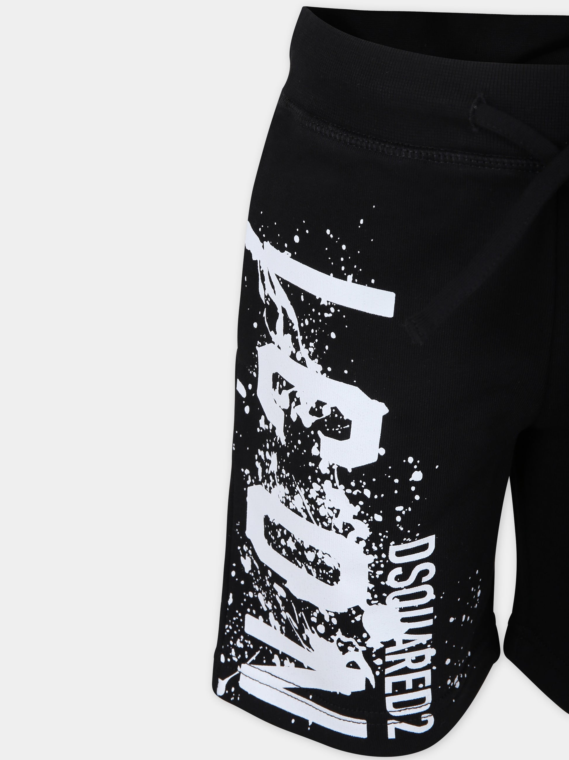 Shorts sportivo  nero per bambino,Dsquared2,DQ2425 D009B D2P729U DQ900