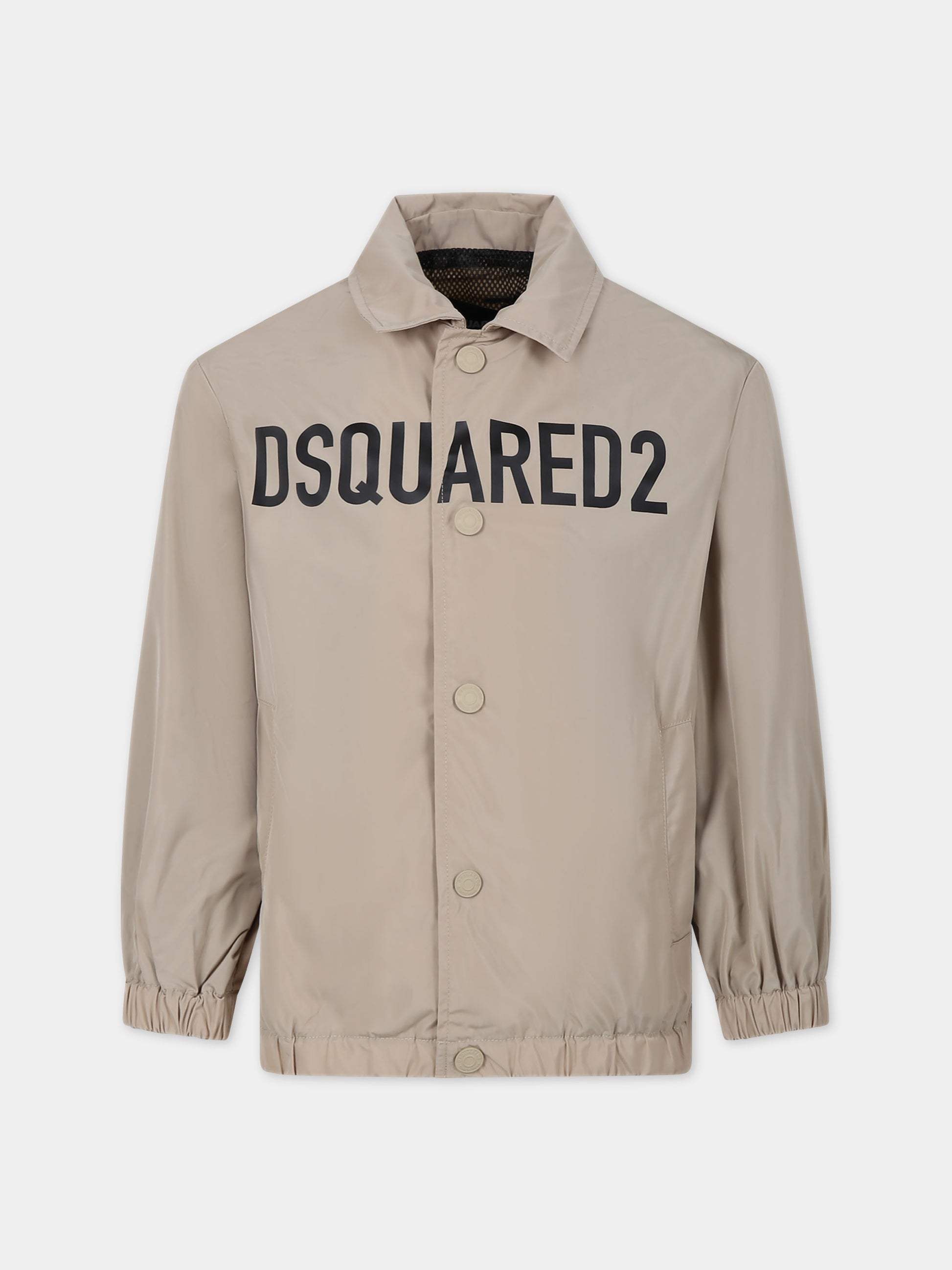 Giubbotto beige per bambino con logo,Dsquared2,DQ2270 D0A8M D2J452M DQ707