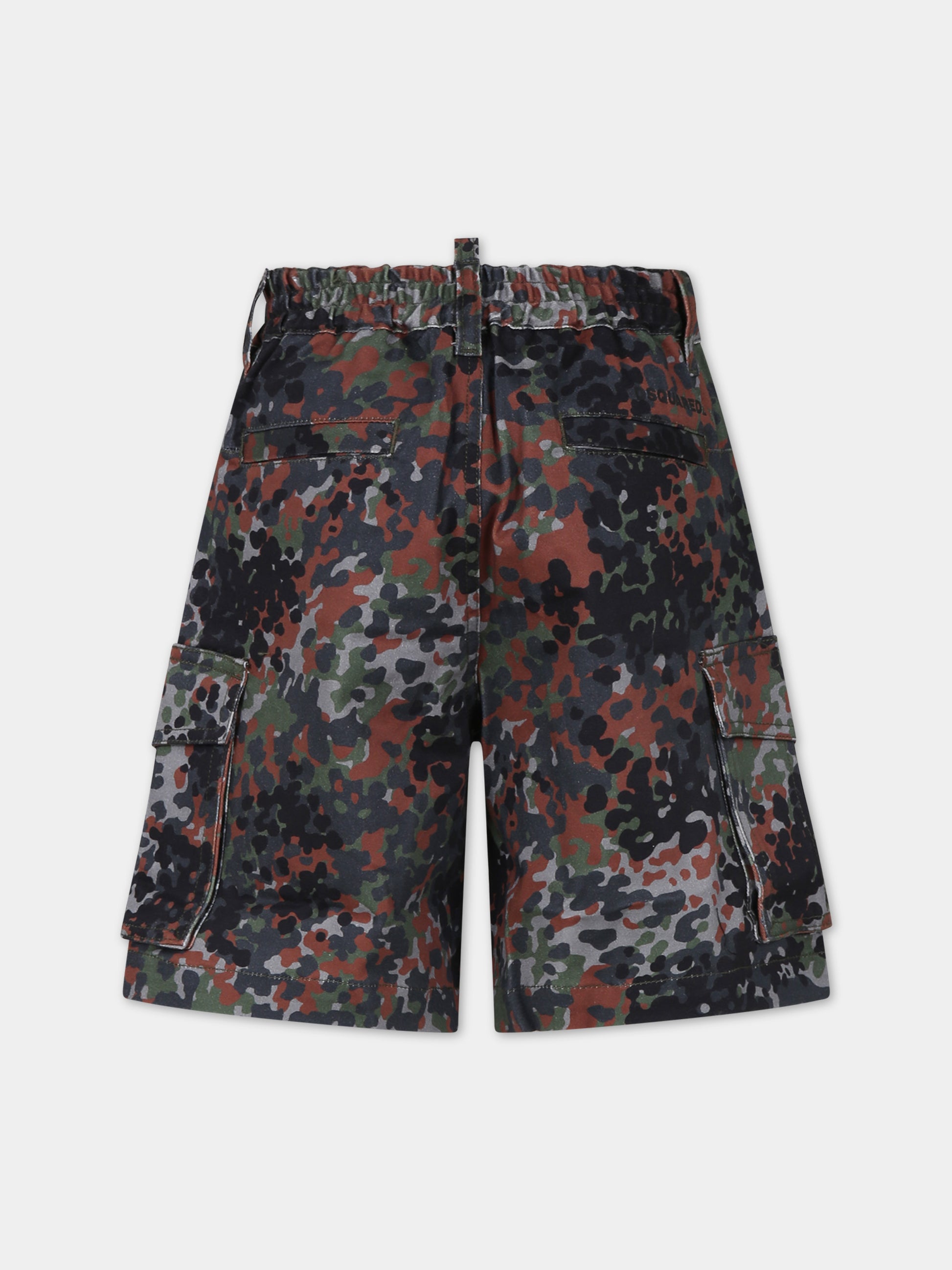 Shorts casual verde per bambino,Dsquared2,DQ2281 D0A88 D2P719M DQ523