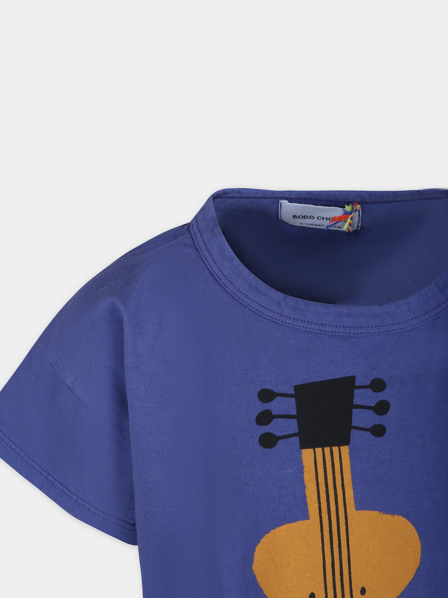 T-shirt blu per bambini con chitarra,Bobo Choses,124AC009