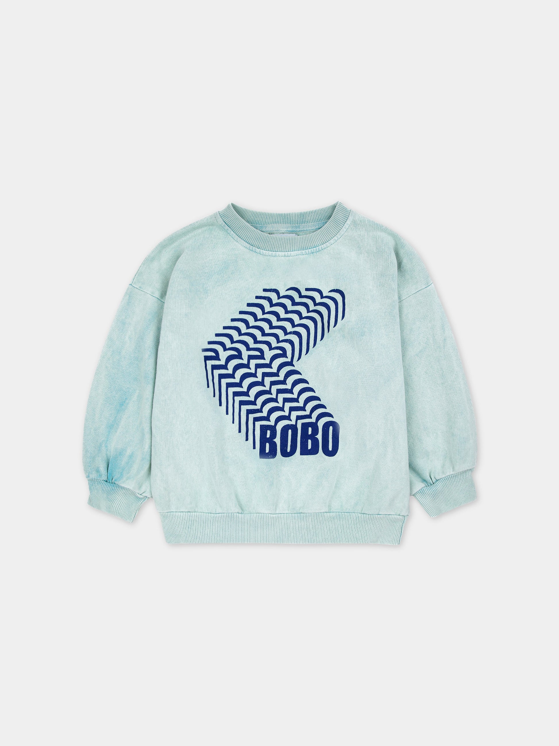 Felpa celeste per bambini con logo,Bobo Choses,124AC043