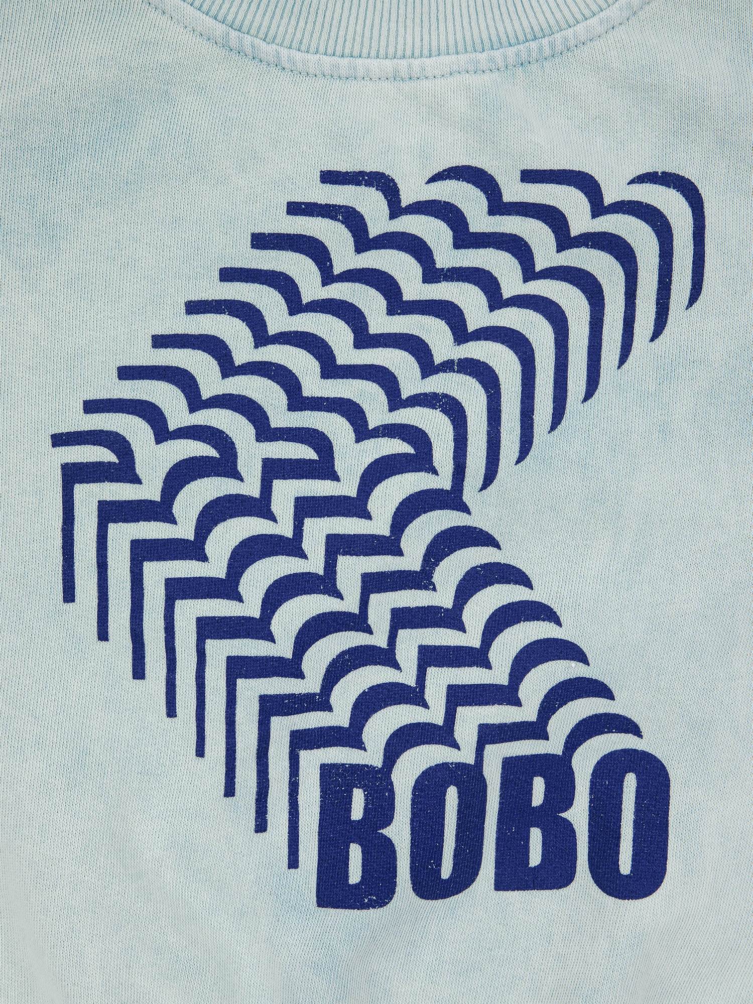 Felpa celeste per bambini con logo,Bobo Choses,124AC043
