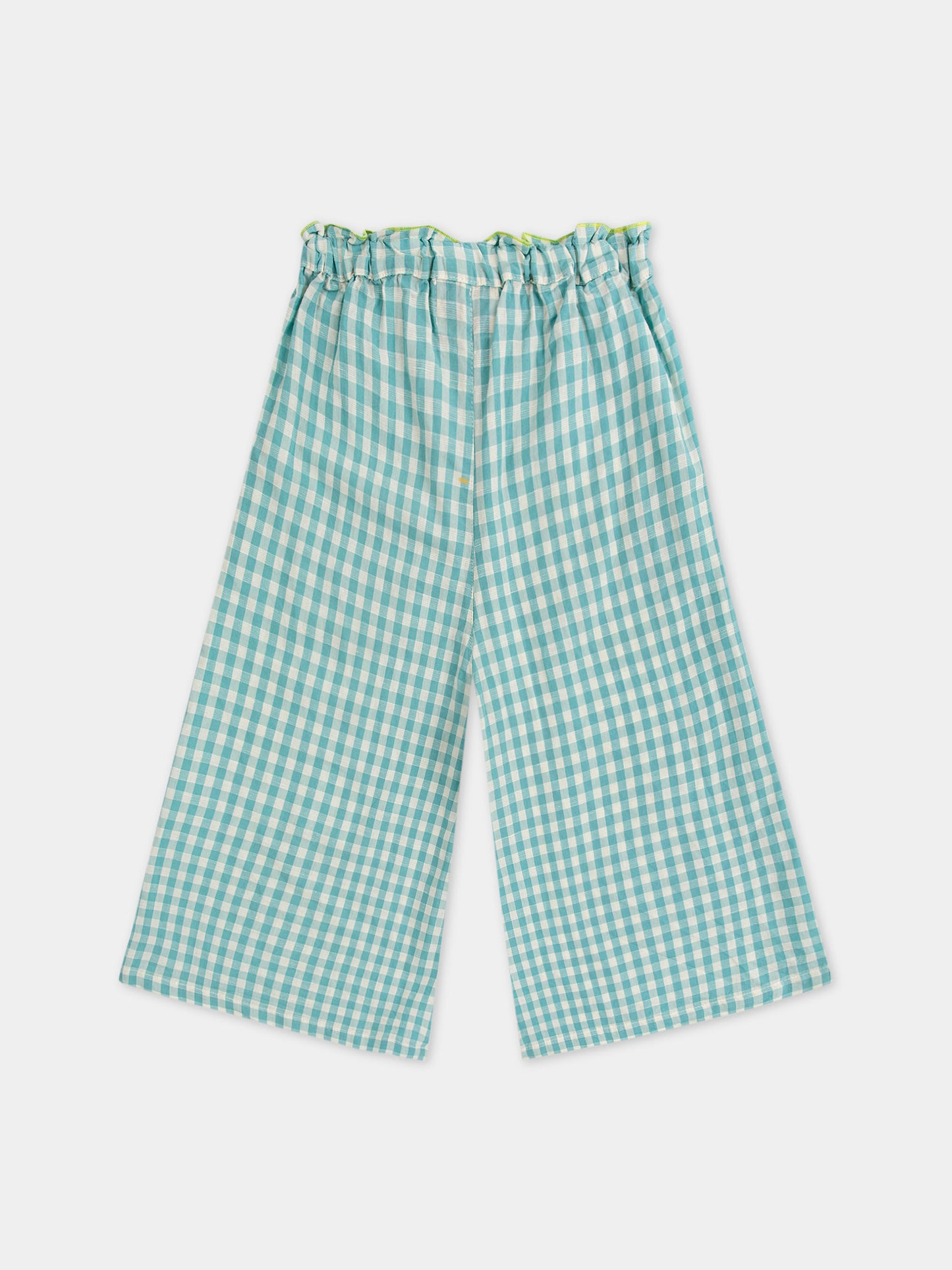 Pantaloni celesti per bambina a quadretti,Bobo Choses,124AC112