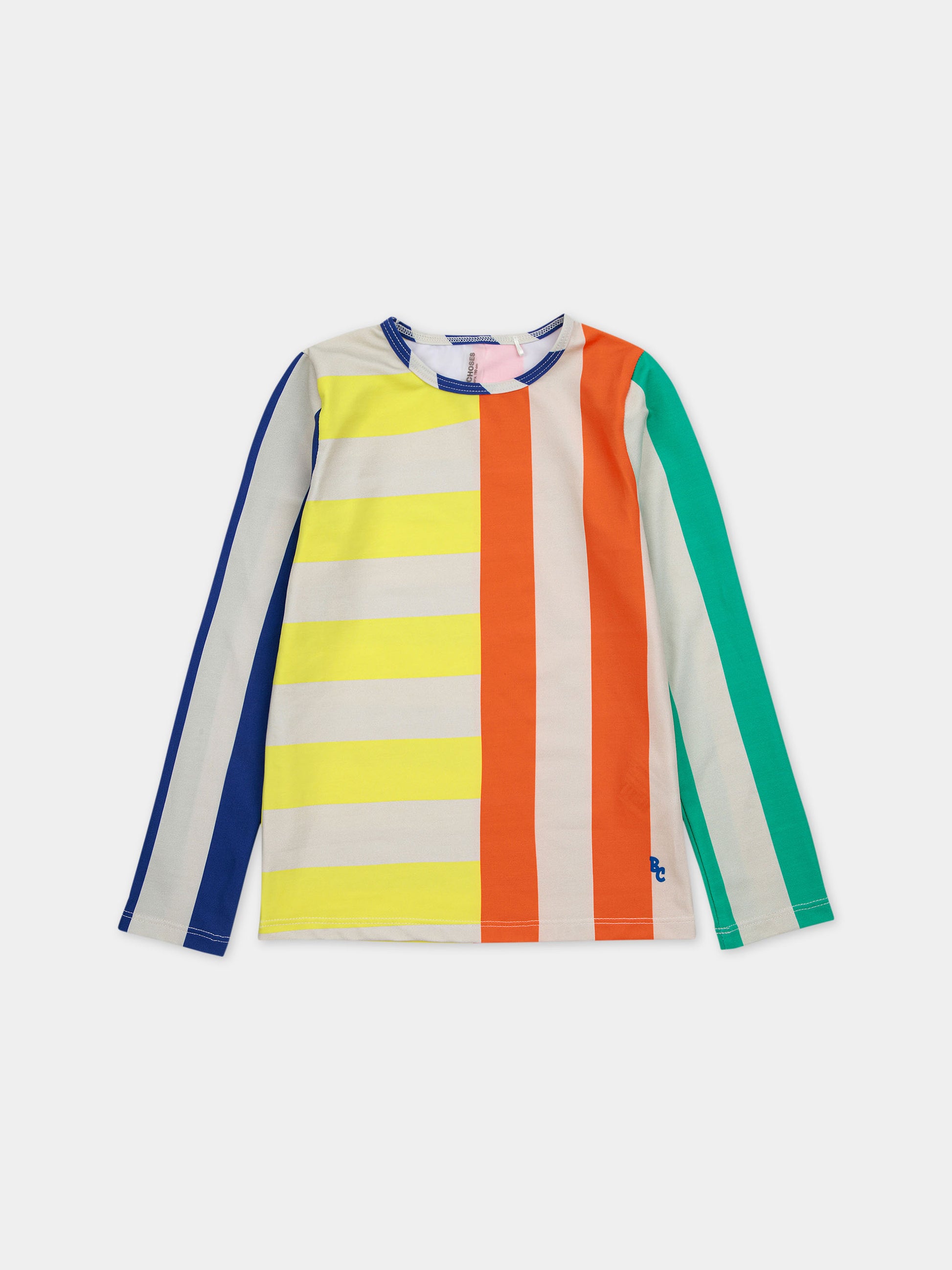 T-shirt anti UV multicolor per bambino con righe,Bobo Choses,124AC148