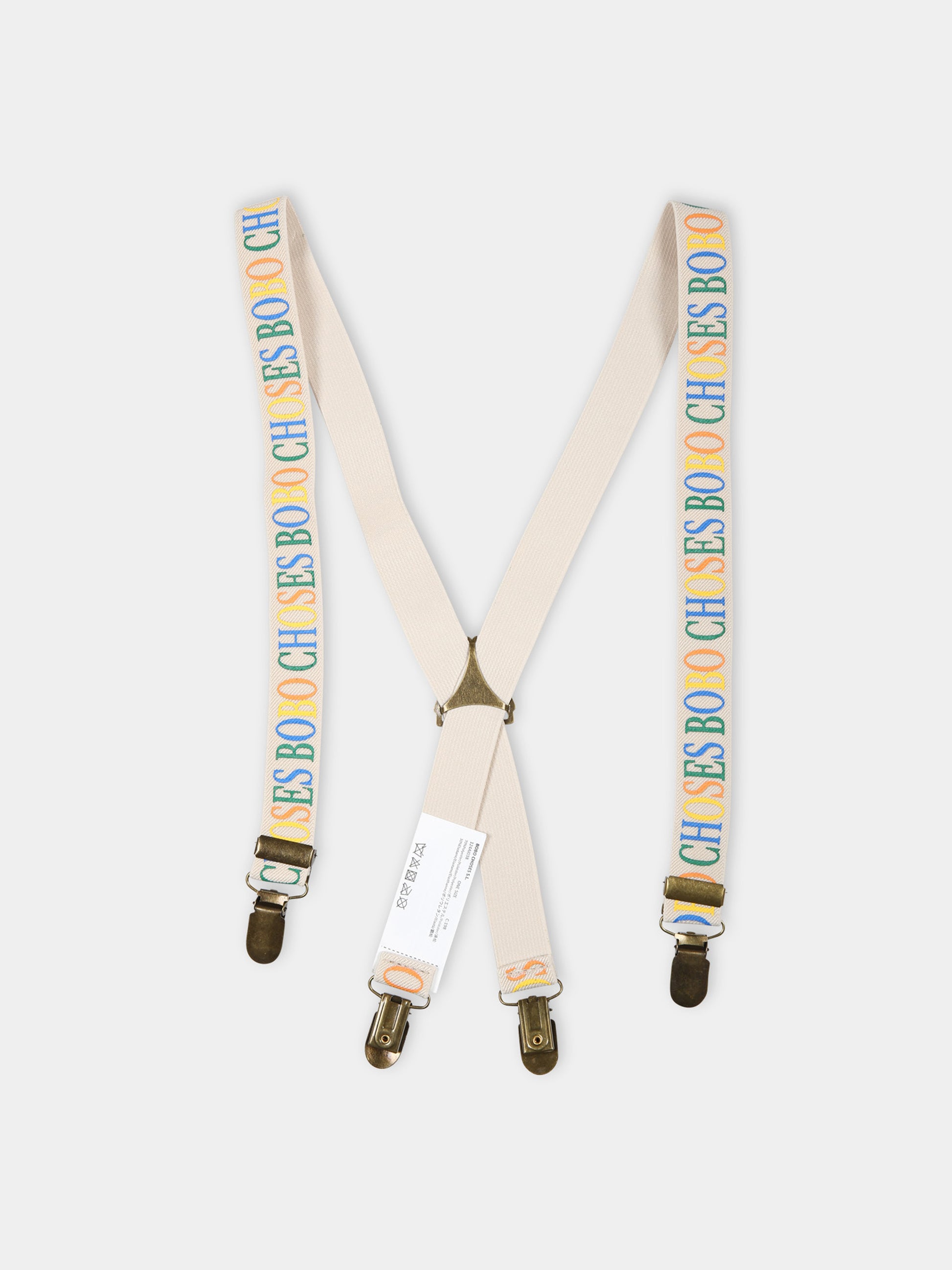 Bretelle avorio per bambino con logo,Bobo Choses,124AI038