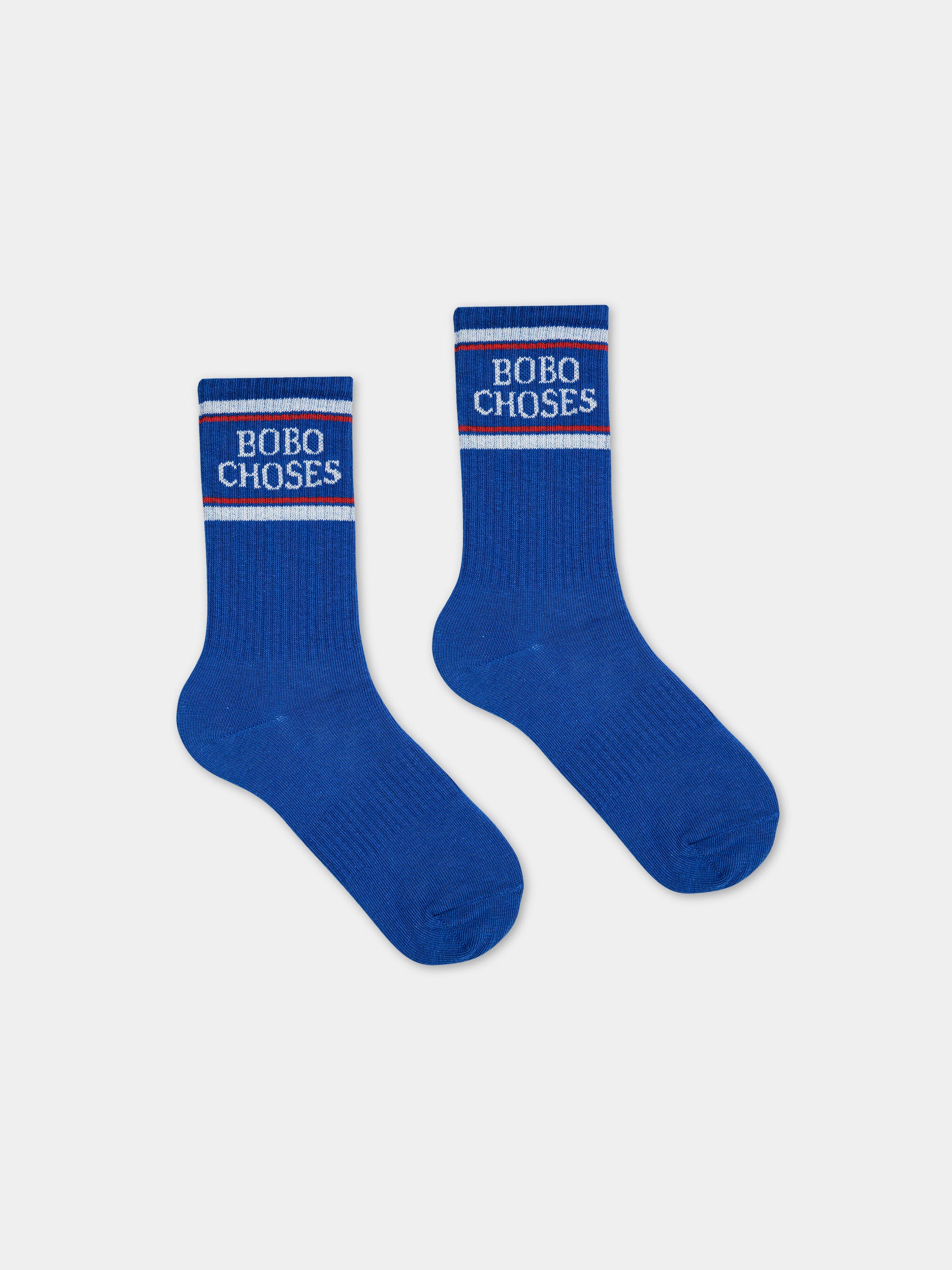 Calze in spugna blu per bambini con logo,Bobo Choses,124AI004