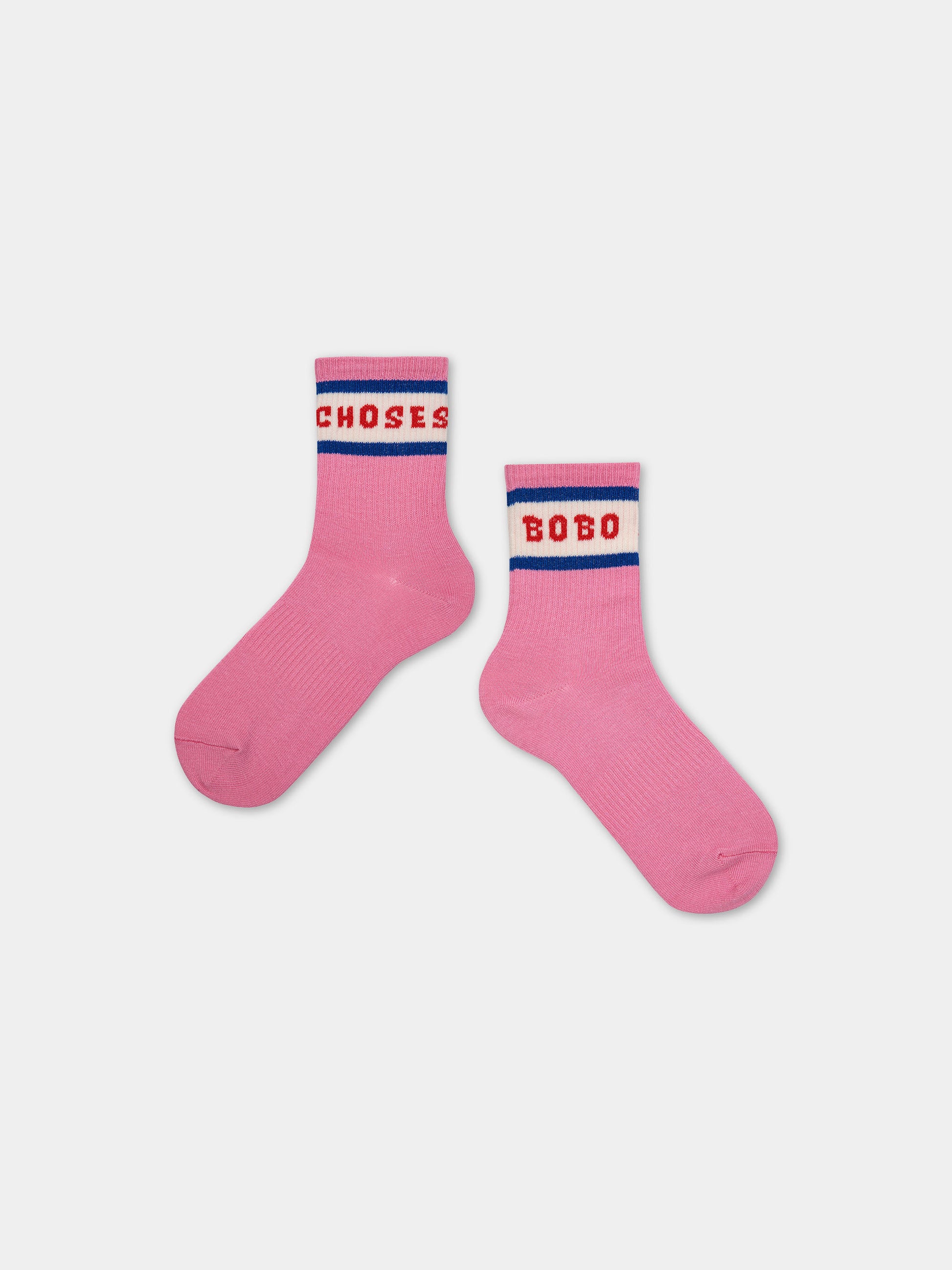 Calze in spugna rosa per bambini con logo,Bobo Choses,124AI002