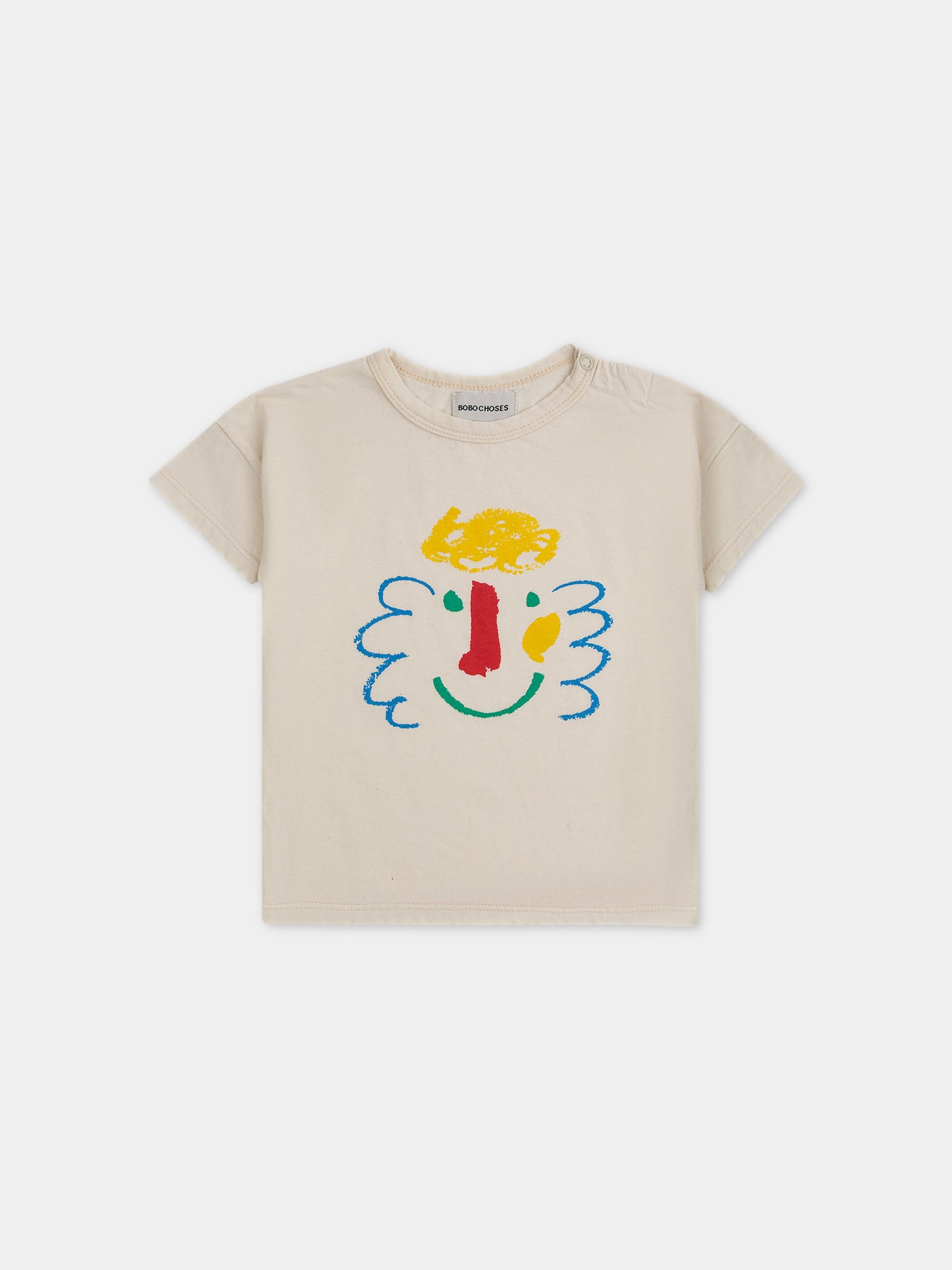 T-shirt avorio per neonato con stampa multicolor,Bobo Choses,124AB002
