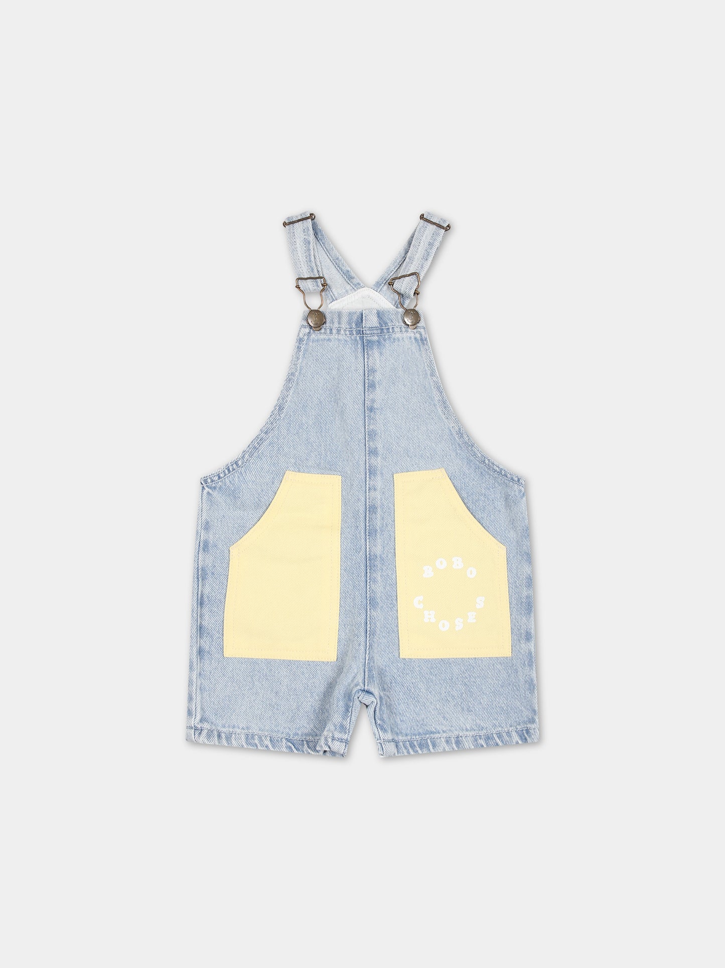 Salopette blu per neonato con logo,Bobo Choses,124AB098