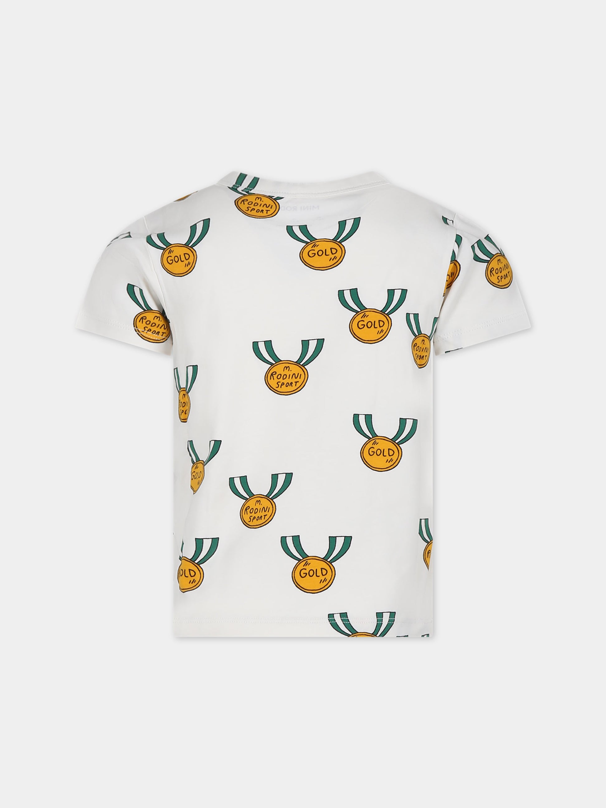 T-shirt avorio per bambini con medaglie,Mini Rodini,2422014997