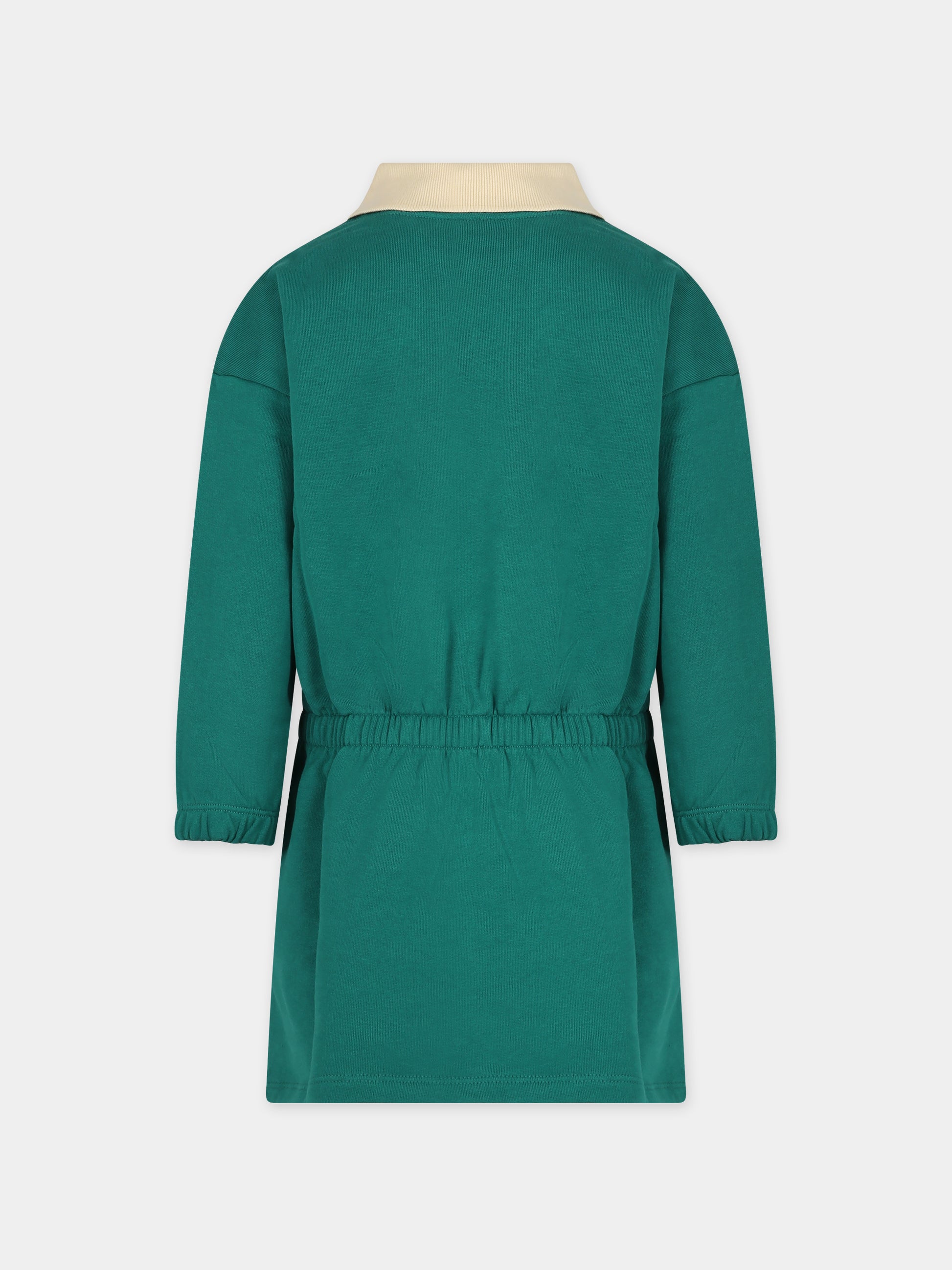 Vestito verde per bambina con scritta,Mini Rodini,2425012875