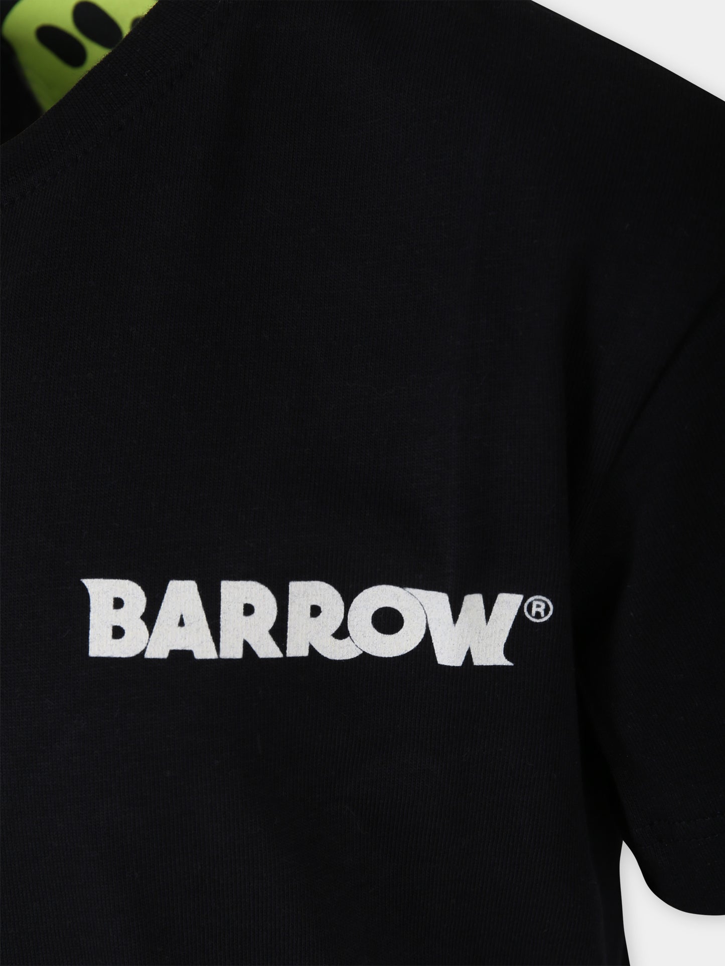 T-shirt nera per bambini con smile e logo,Barrow,S4BKJUTH096 110