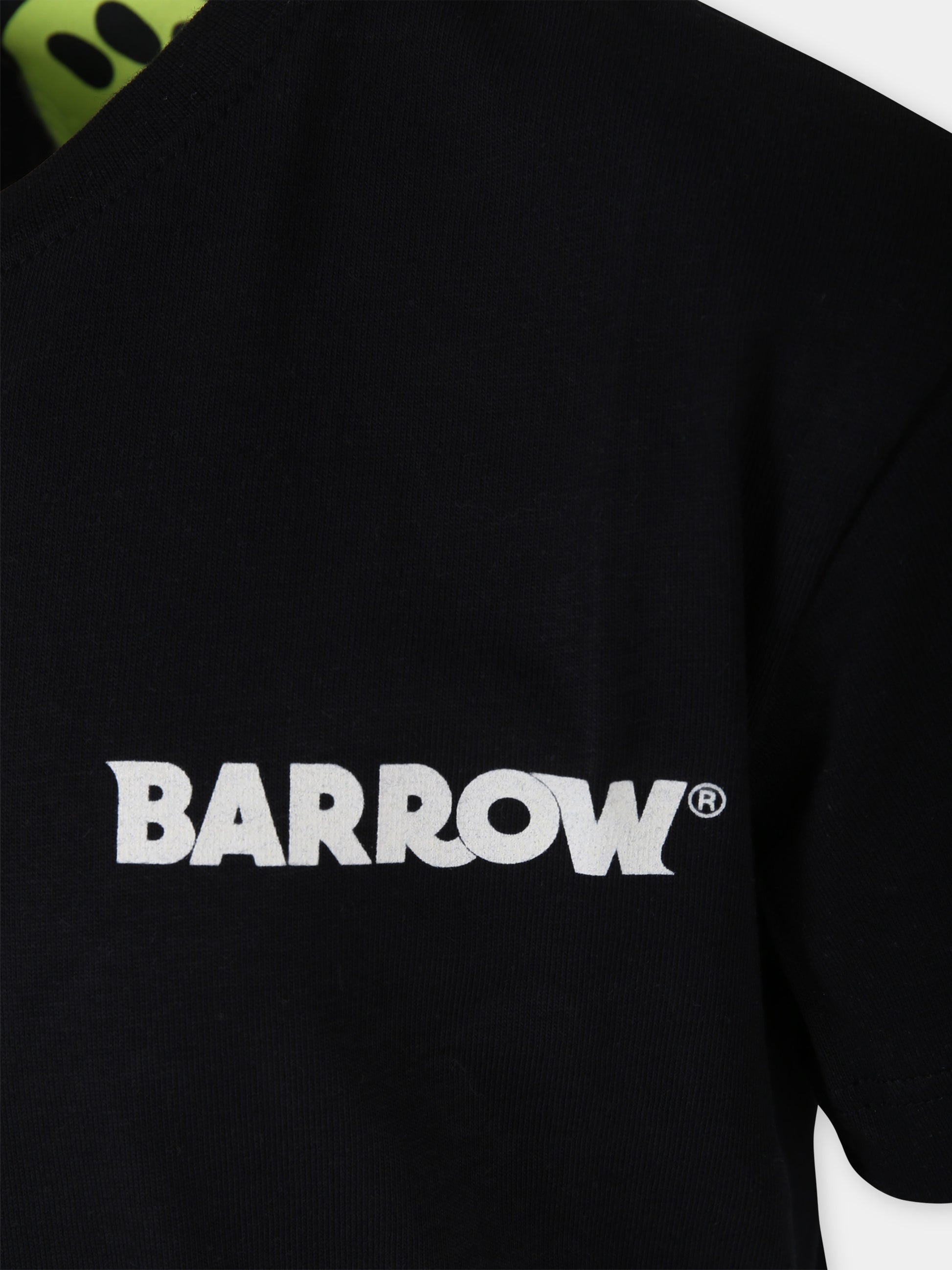 T-shirt nera per bambini con smile e logo,Barrow,S4BKJUTH096 110
