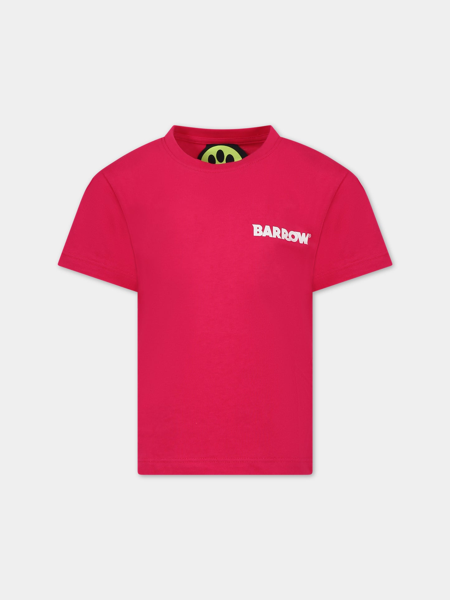 T-shirt fucsia per bambini con smile e logo,Barrow,S4BKJUTH096 135