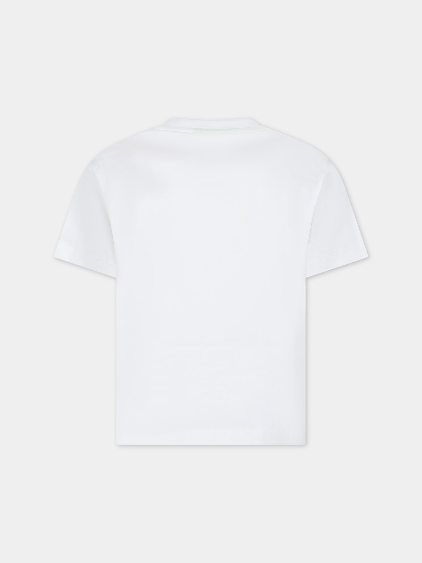 T-shirt bianca per bambino con logo,Barrow,S4BKJUTH006 002