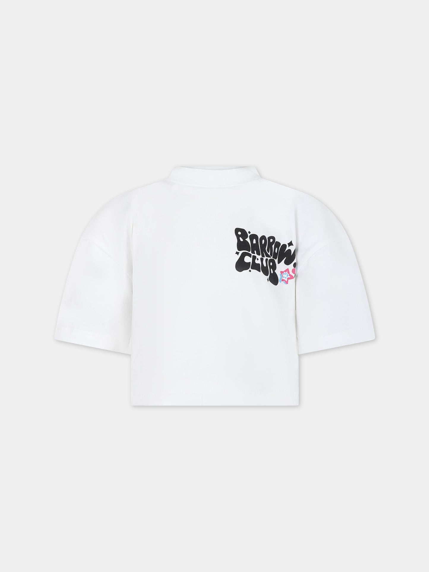 T-shirt bianca per bambina con smile,Barrow,S4BKJGTH122 002