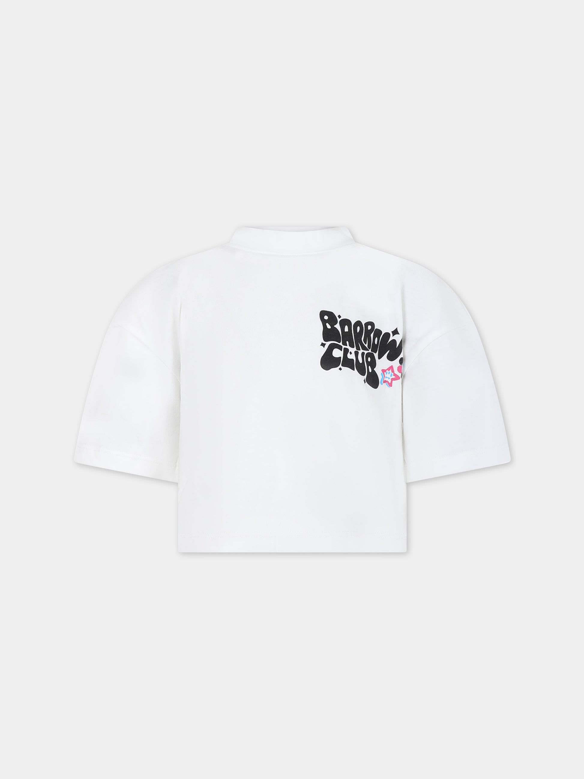 T-shirt bianca per bambina con smile,Barrow,S4BKJGTH122 002
