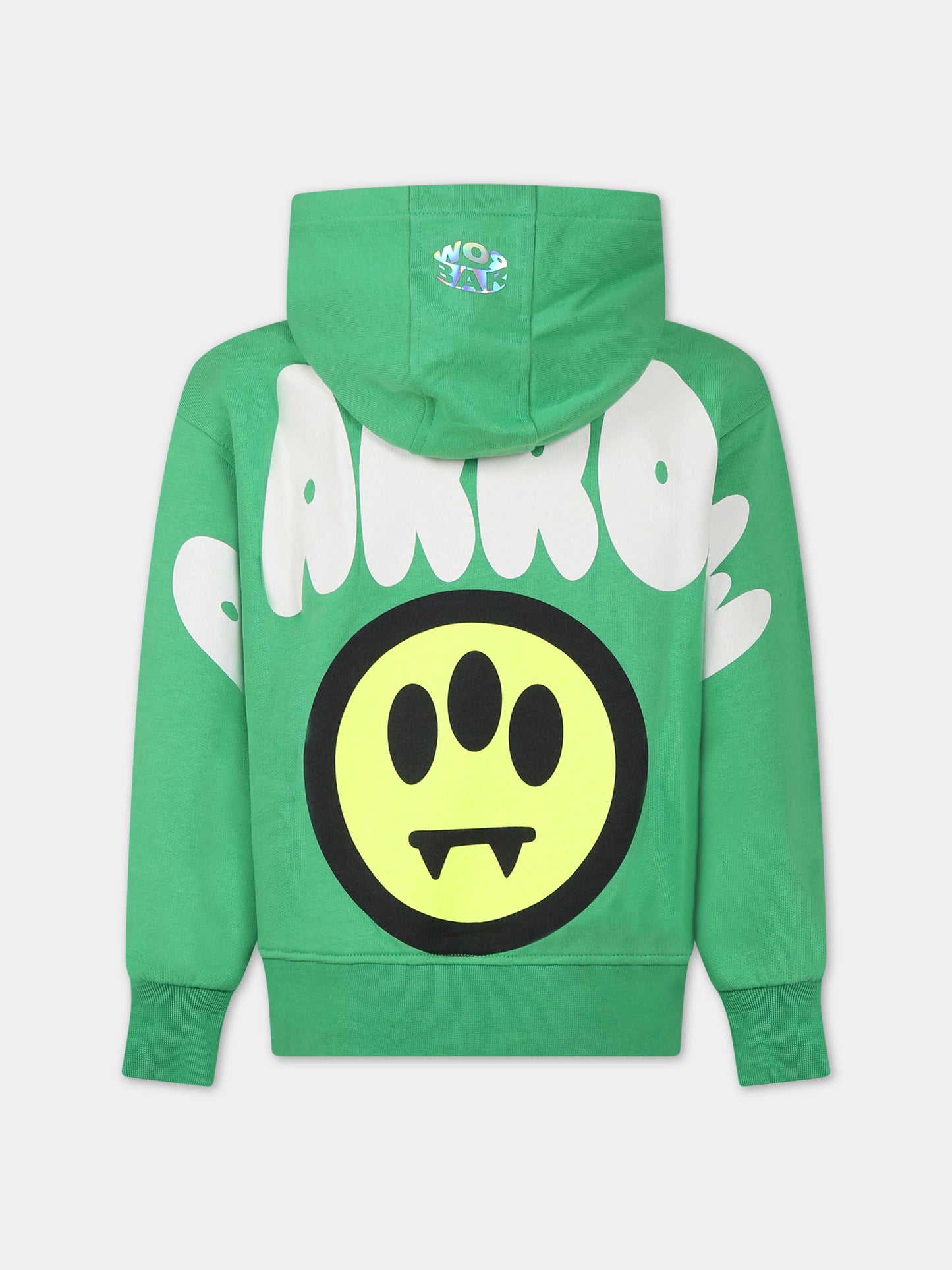 Felpa verde per bambini con logo e iconico smile,Barrow,S4BKJUHS095 BW012