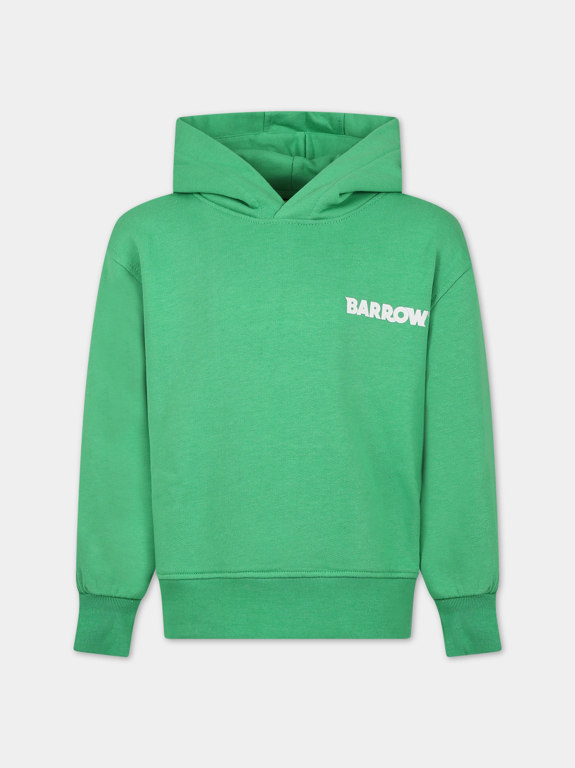 Felpa verde per bambini con logo e iconico smile,Barrow,S4BKJUHS095 BW012