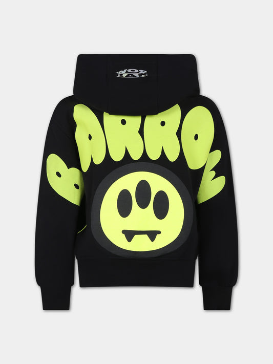 Felpa nera per bambini con logo e iconico smile,Barrow,S4BKJUHS095 110