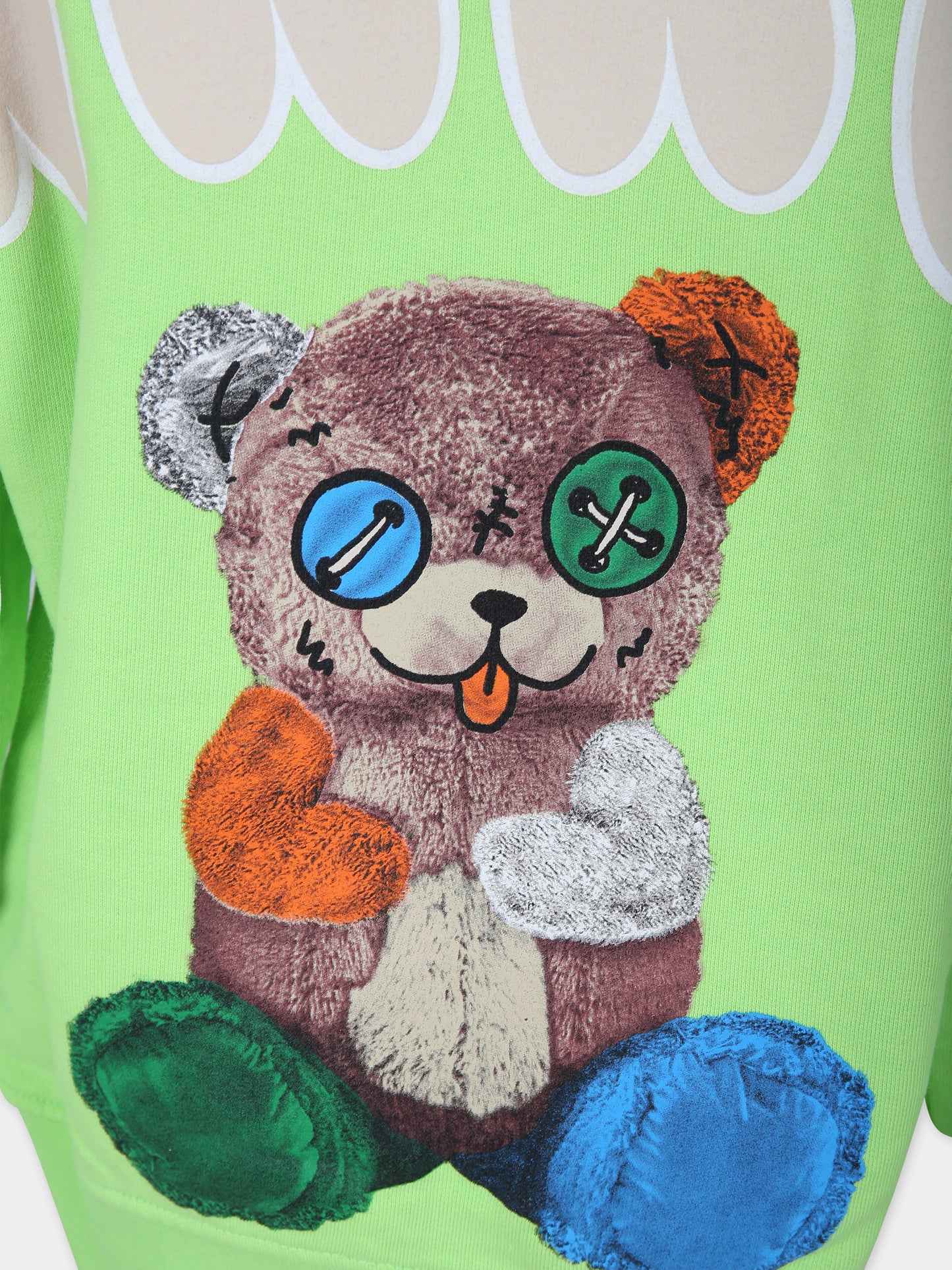 Felpa verde per bambini con logo e stampa Bear,Barrow,S4BKJUHS114 253
