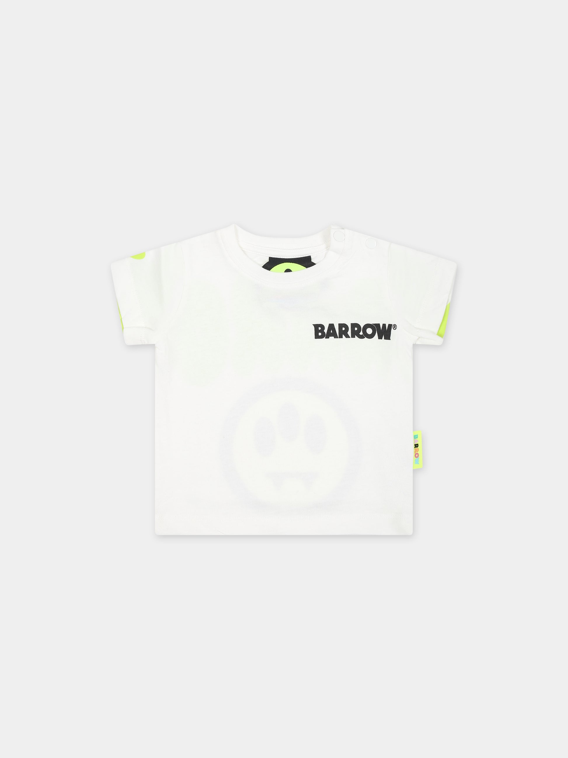 T-shirt bianca per neonato con smile,Barrow,S4BKUNTH141 002