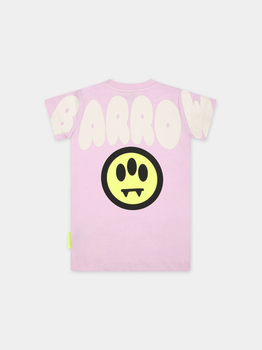 Vestito rosa per neonata con logo,Barrow,S4BKNGDR139 BW014