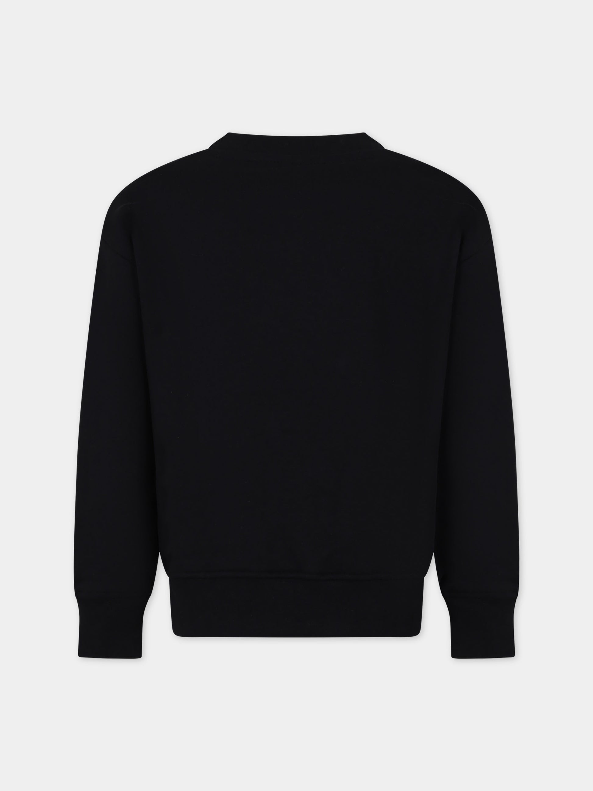 Felpa nera per bambini con logo verde,Msgm Kids,S4MSJUSW023 110