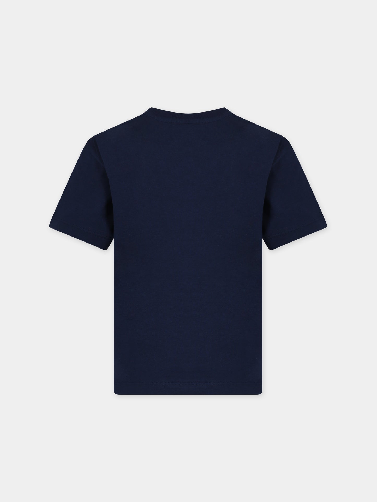 T-shirt blu per bambini con logo,Msgm Kids,S4MSJUTH011 060