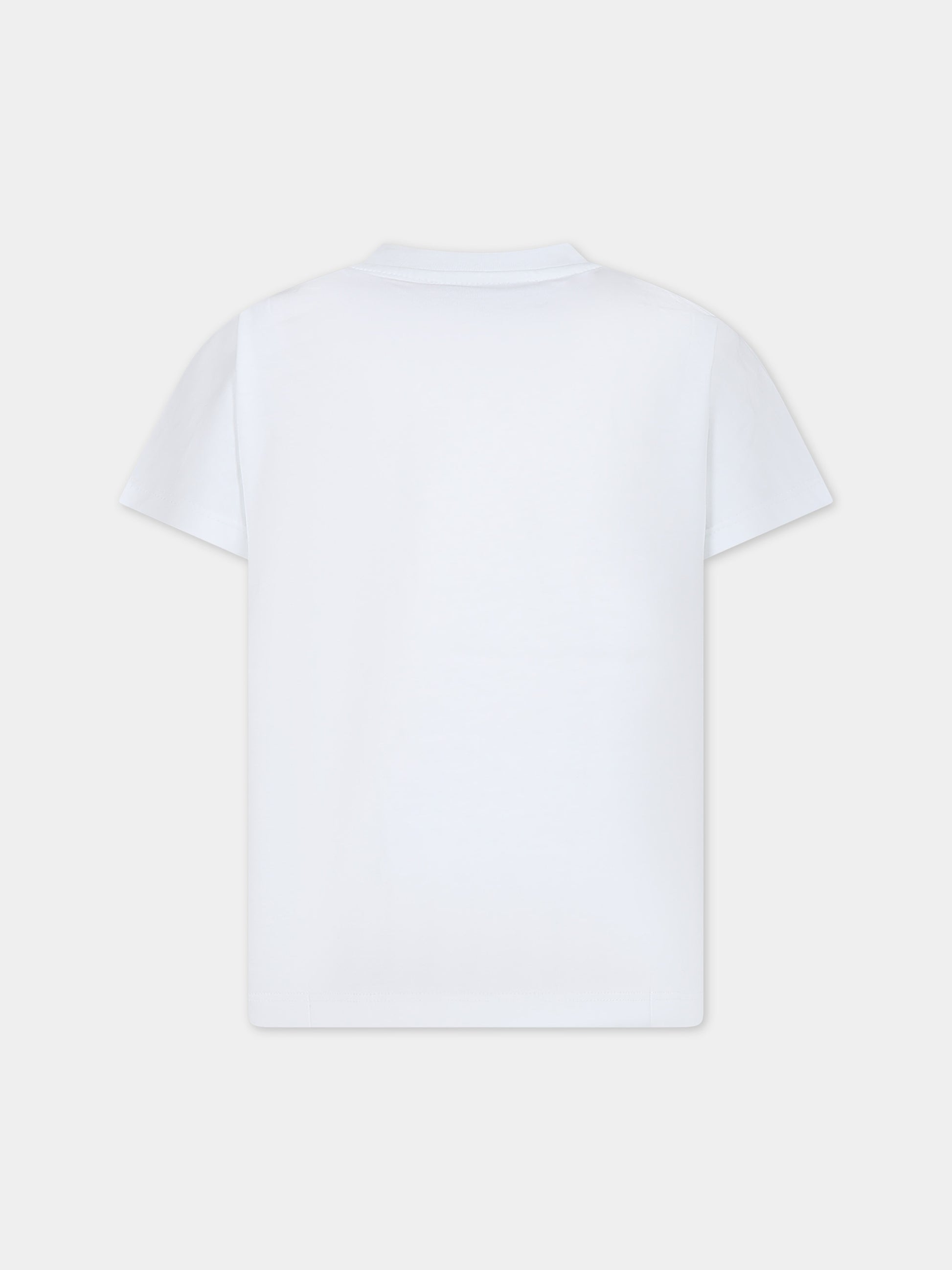 T-shirt bianca per bambini con logo,Msgm Kids,S4MSJUTH006 001