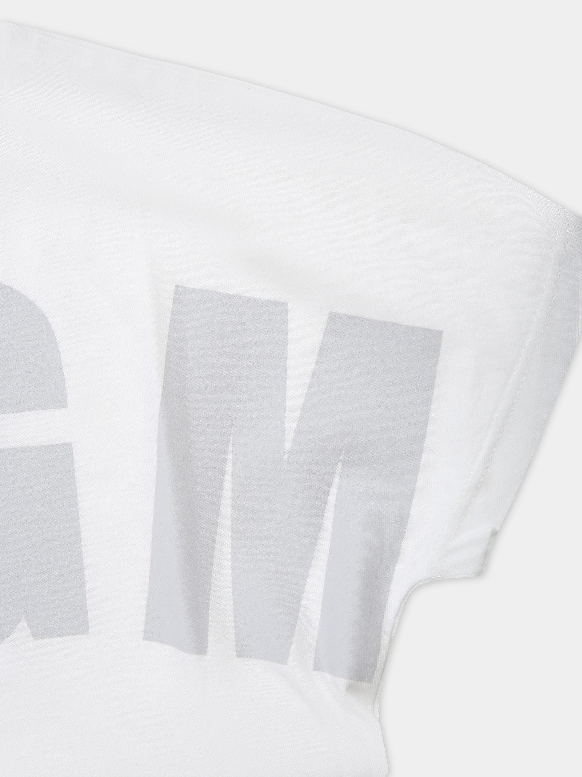 T-shirt bianca per bambini con logo,Msgm Kids,S4MSJUTH006 001