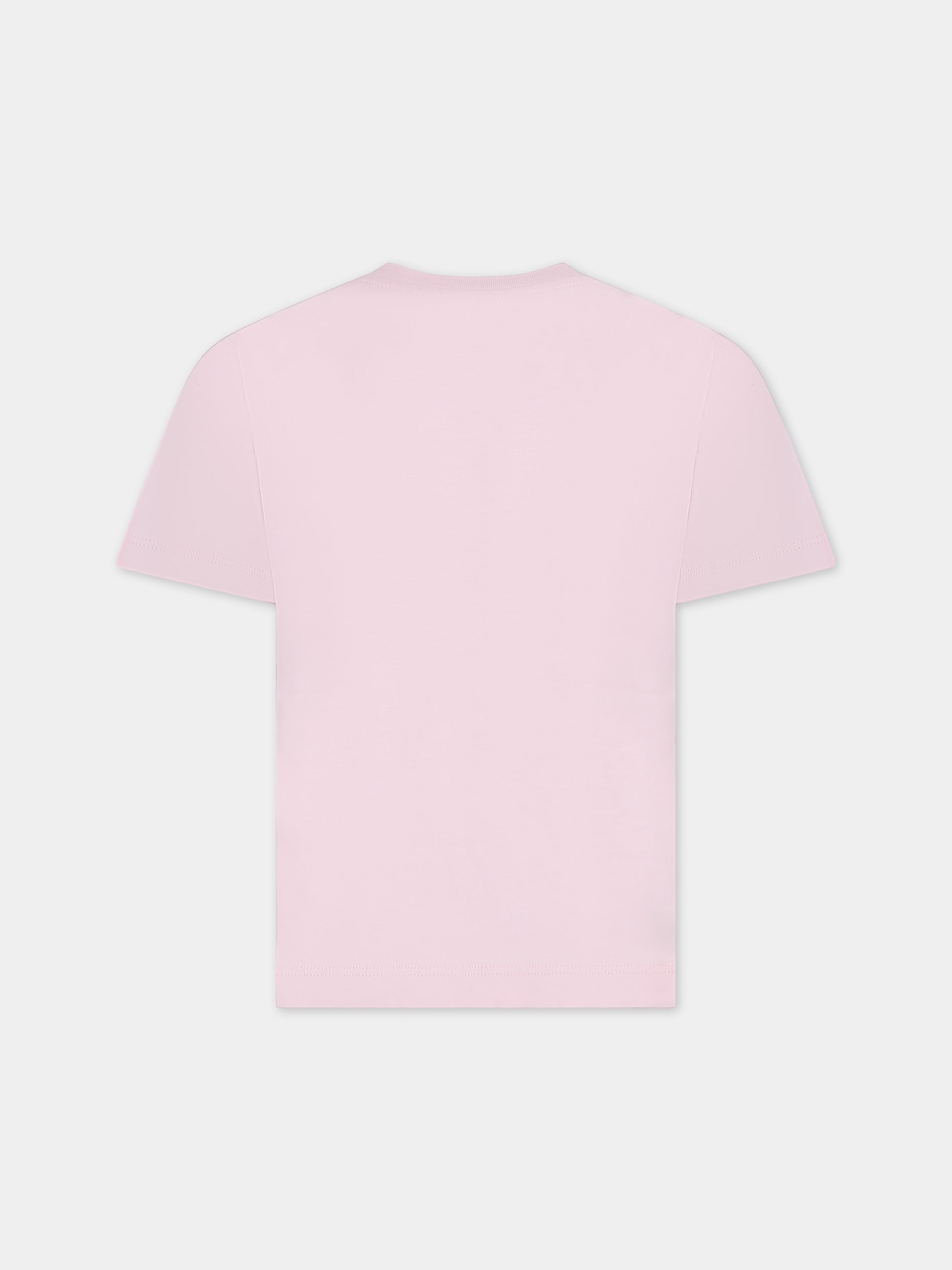 T-shirt rosa per bambina con logo,Msgm Kids,S4MSJUTH011 709
