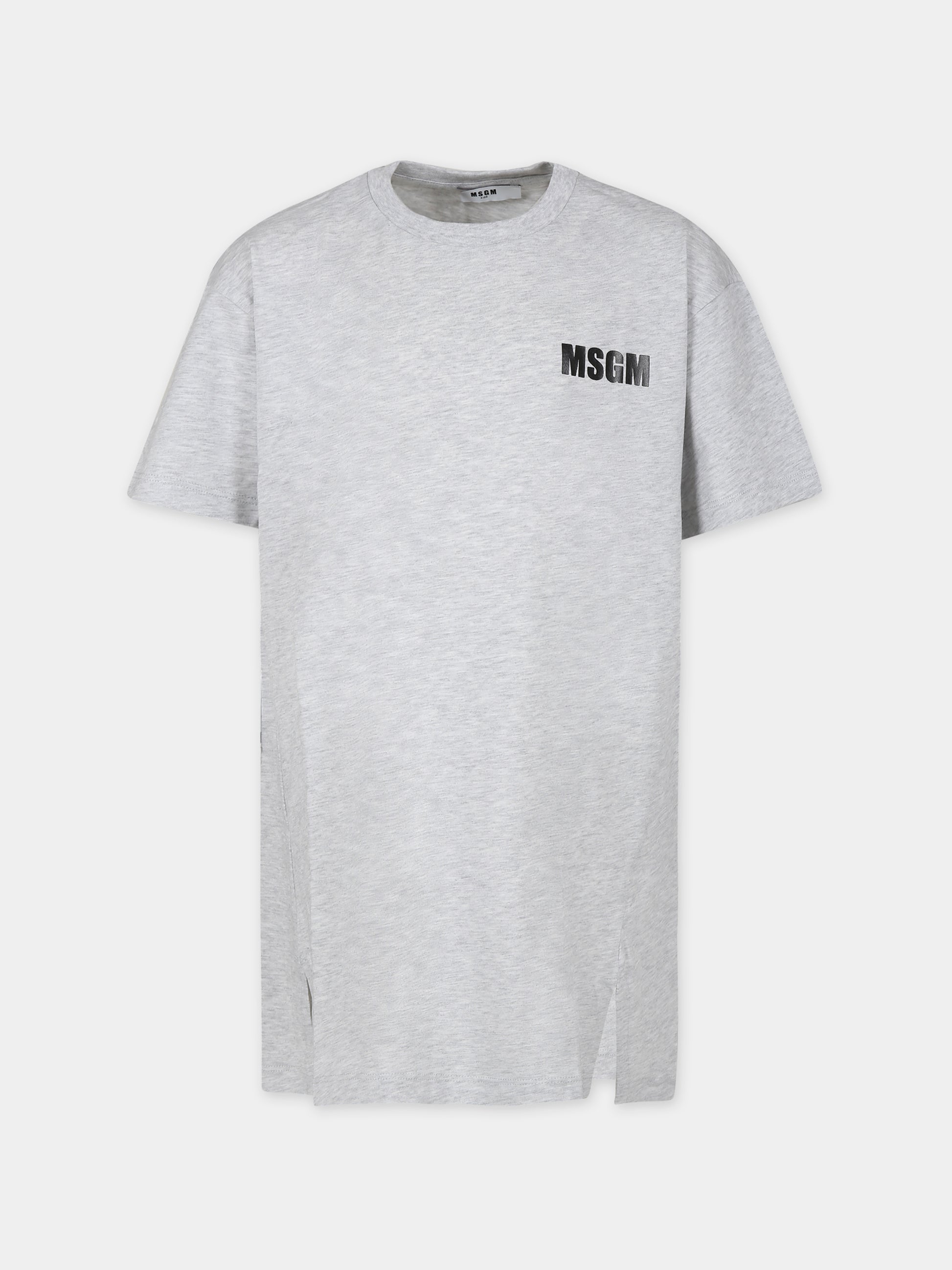 Vestito grigio per bambina con logo,Msgm Kids,S4MSJGDR031 107