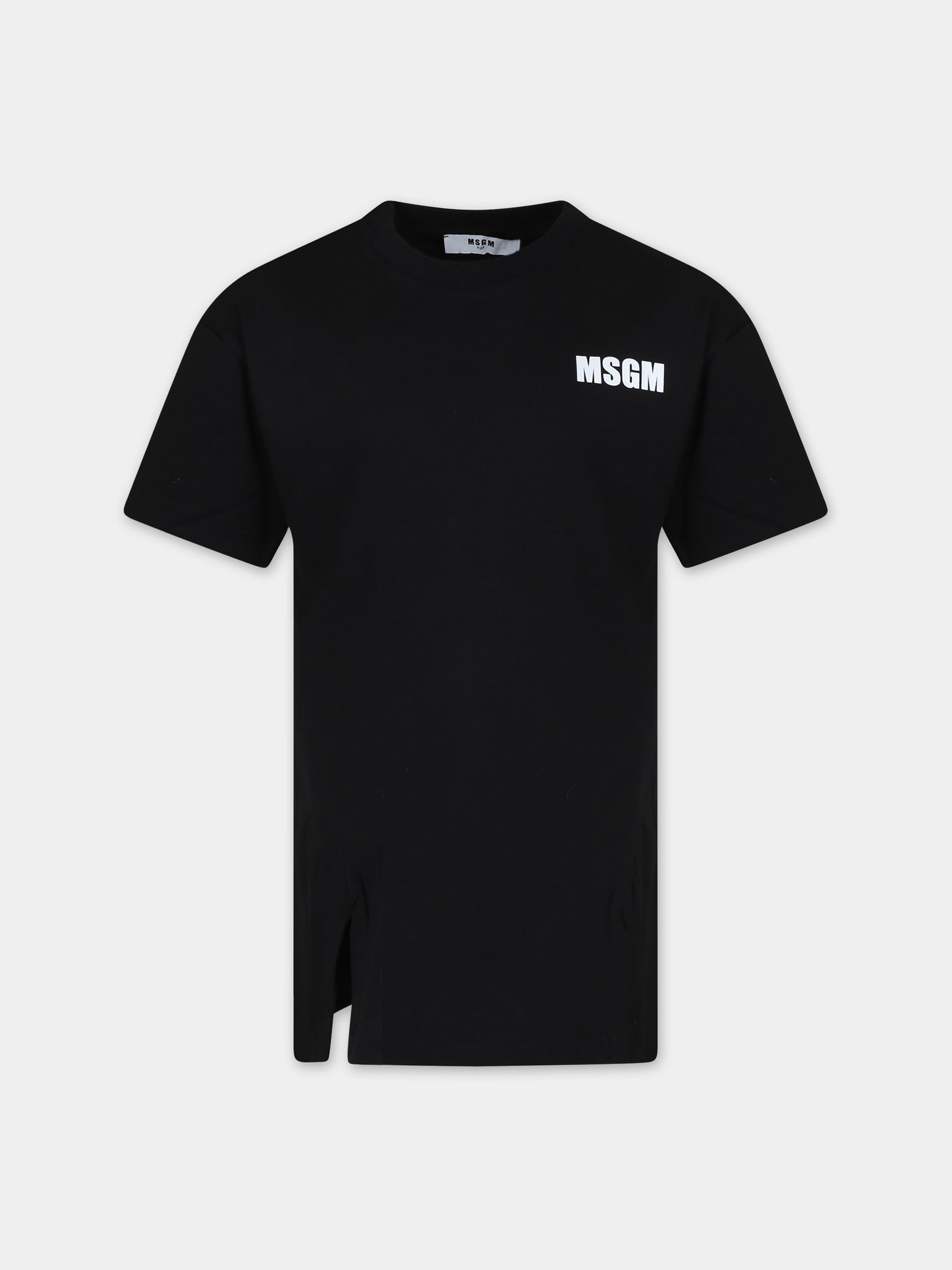 Vestito nero per bambina con logo,Msgm Kids,S4MSJGDR031 110