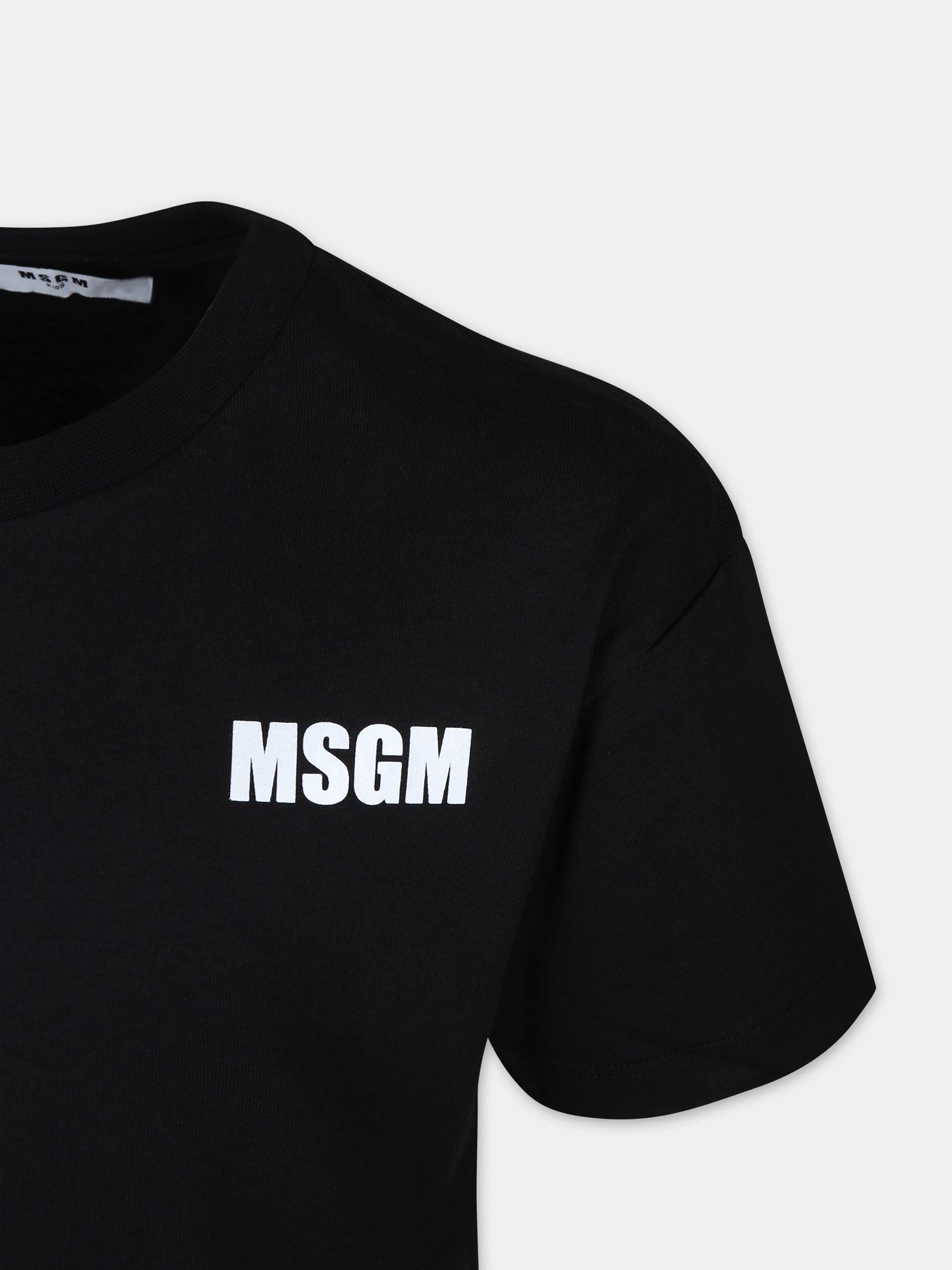 Vestito nero per bambina con logo,Msgm Kids,S4MSJGDR031 110